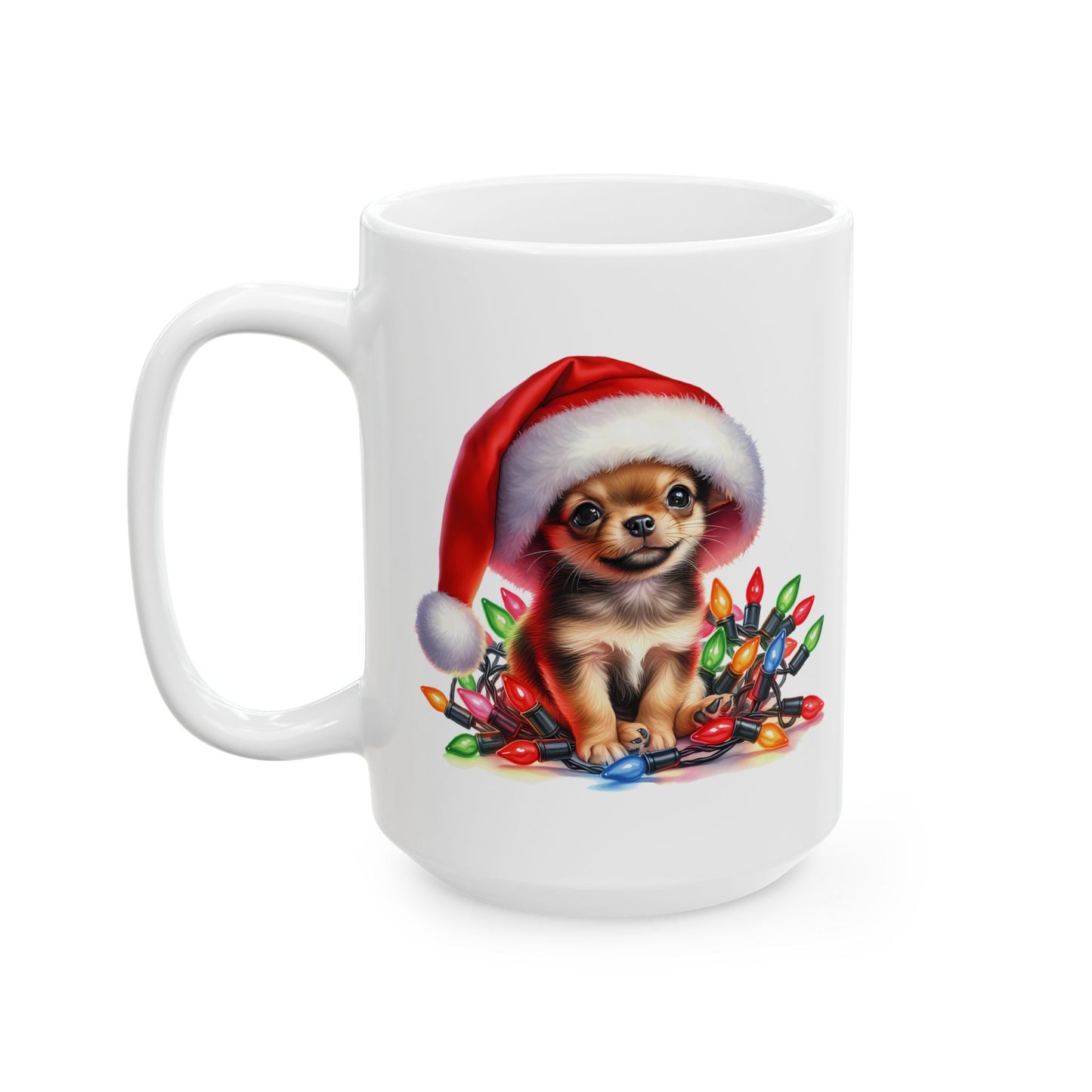 🎄 Chihuahua Christmas Lights Mug – Festive Pup Joy in Every Sip! 🐾☕