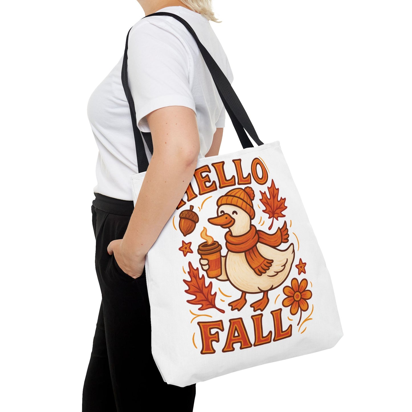 🧡 Hello Fall Duck Tote Bag – Cozy Autumn Vibes & Feathered Charm 🍂🦆