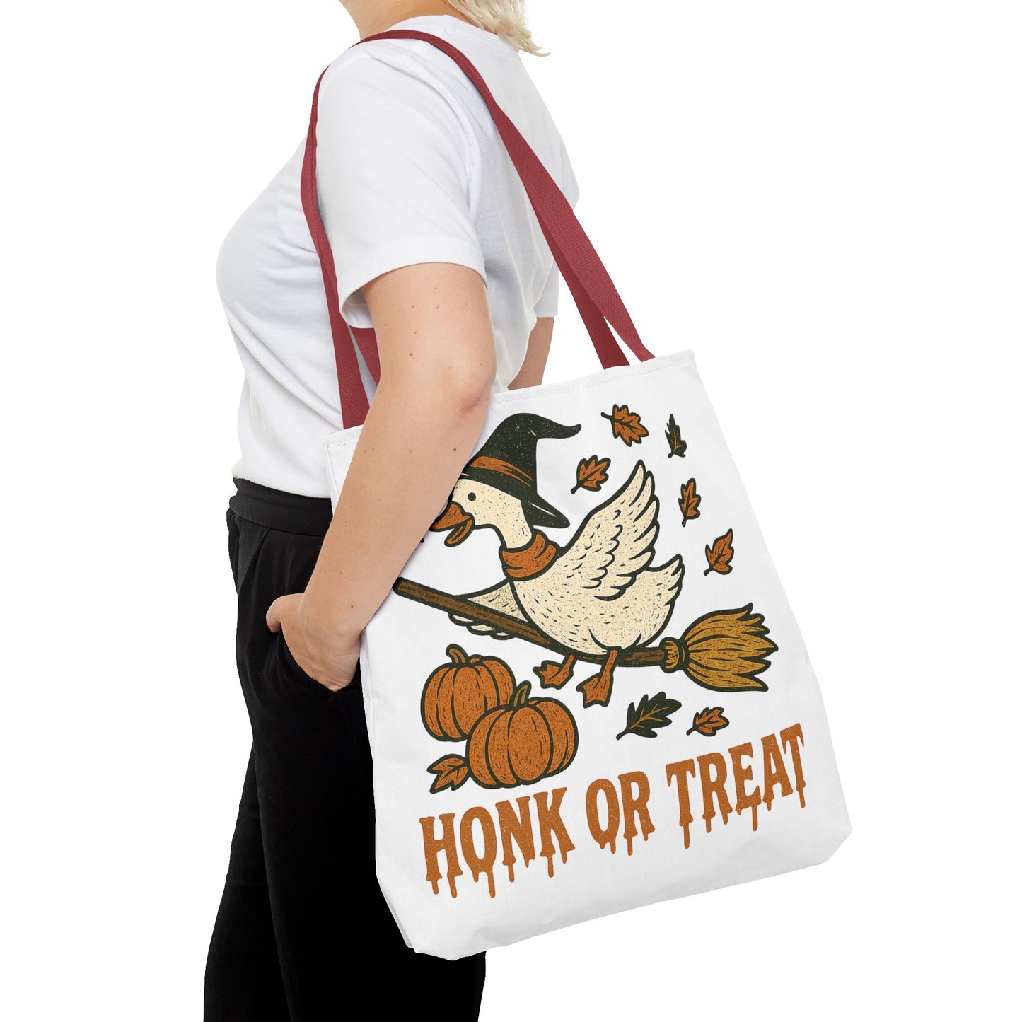 ๐ช Honk or Treat Goose Halloween Tote Bag โ Witchy Whimsy for Spooky Season ๐๐