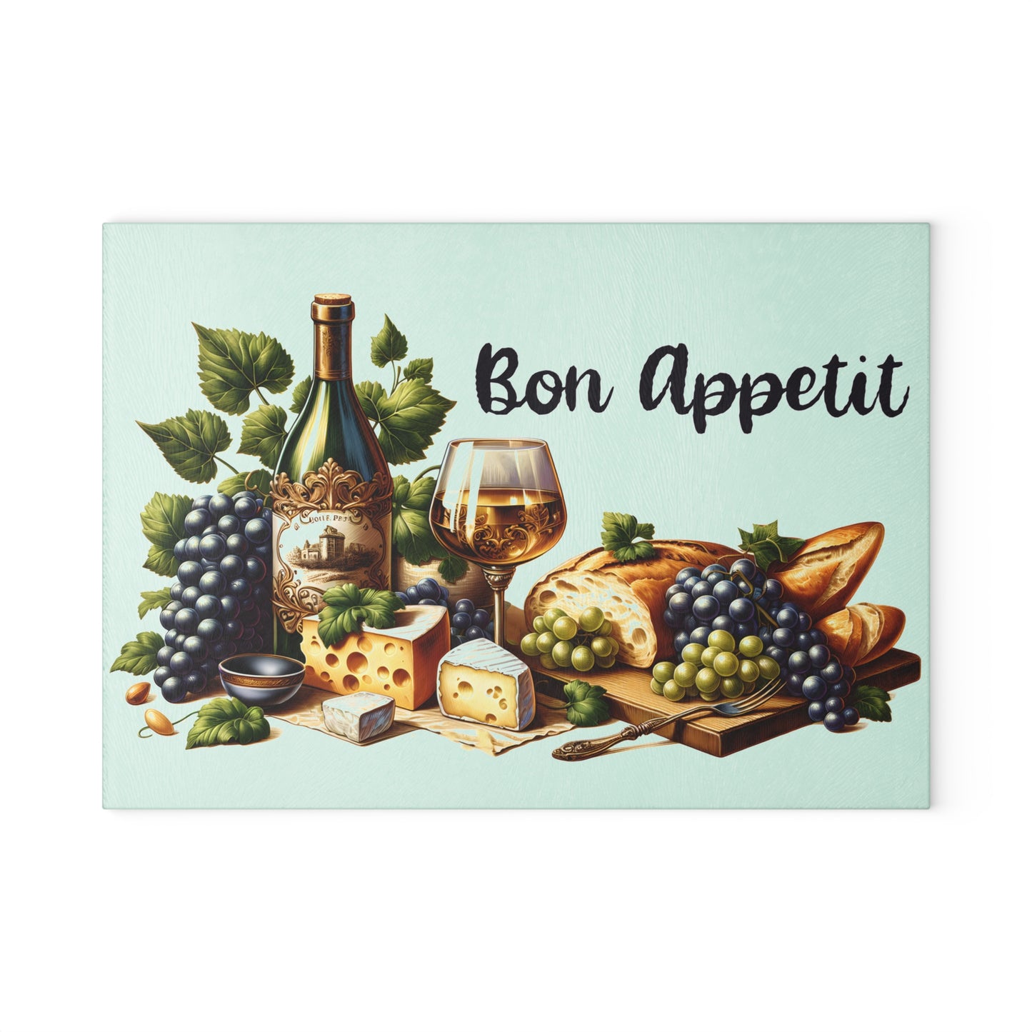Tabla de cortar vino y queso Bon Appétit: un elegante encanto de bistró francés para tu cocina