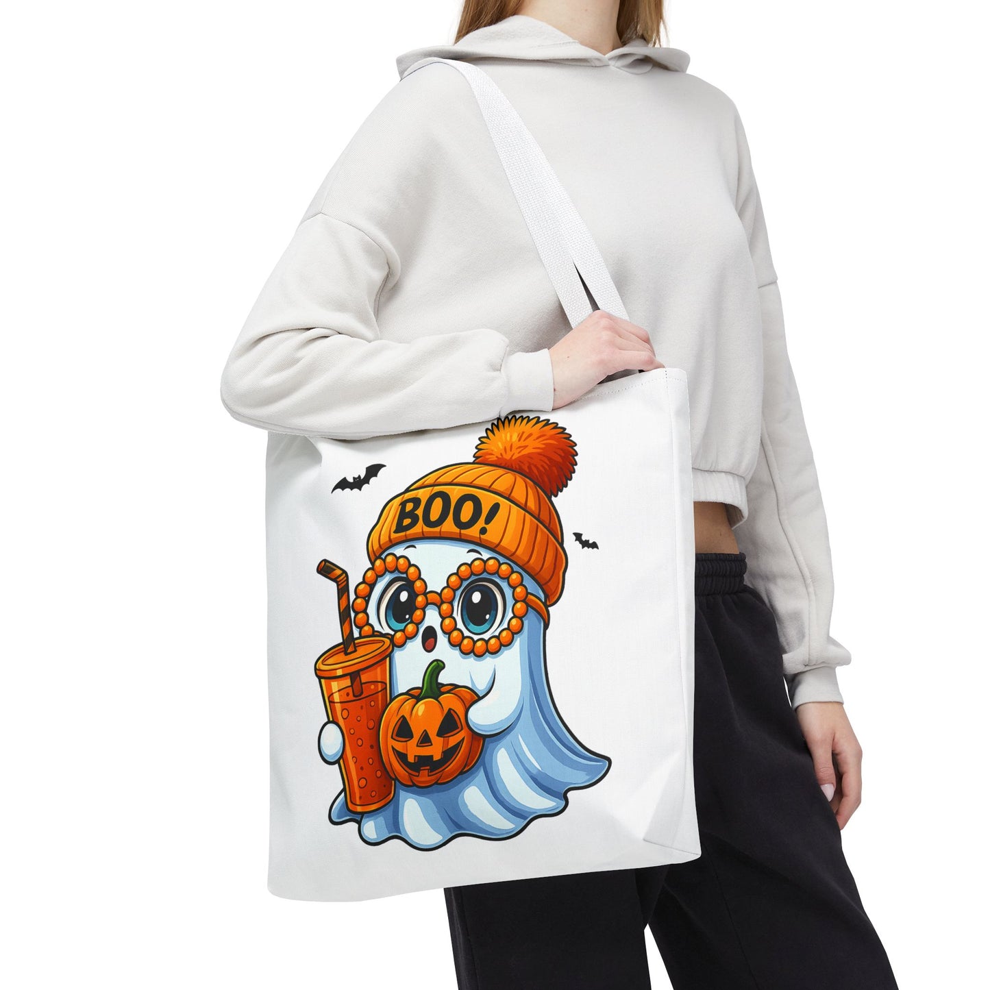๐ป Boo-tiful Ghost Tote Bag โ Spooky Cute Halloween Vibes ๐๐
