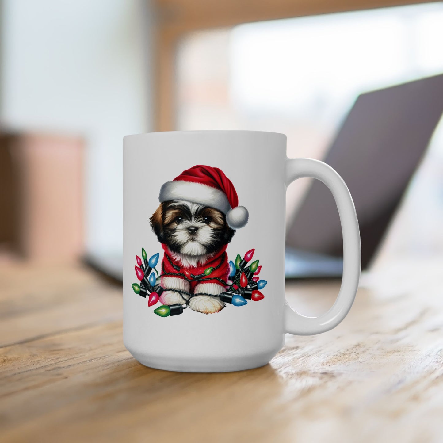 🎅 Shih Tzu Christmas Lights Mug – Sweet Holiday Sips with a Festive Pup 🐾