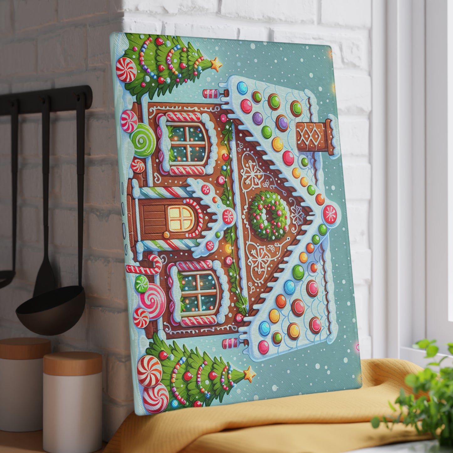 🏠 Gingerbread House Cutting Board – Sweet Holiday Charm for Your Kitchen