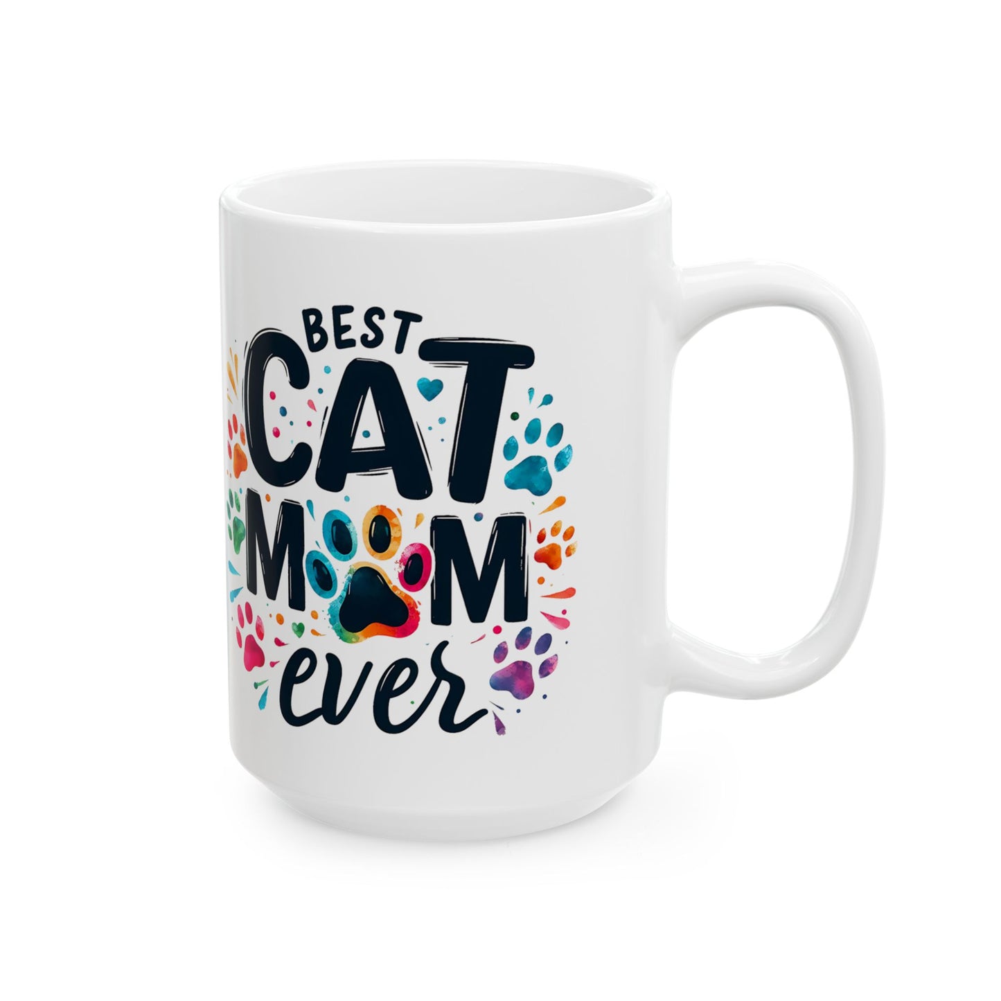 Taza "La mejor mamá gata", regalo adorable para amantes de los gatos, taza de cerámica, divertida taza para dueños de mascotas, regalo para el Día de la Madre, taza personalizada para mamá gata