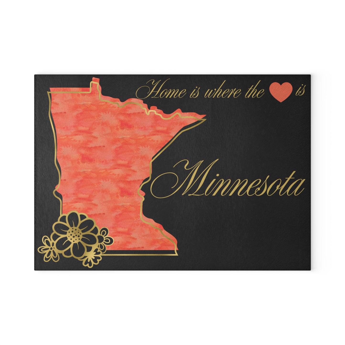 ❤️ Minnesota Floral Cutting Board – Bold Northern Charm with Golden Elegance 🌸