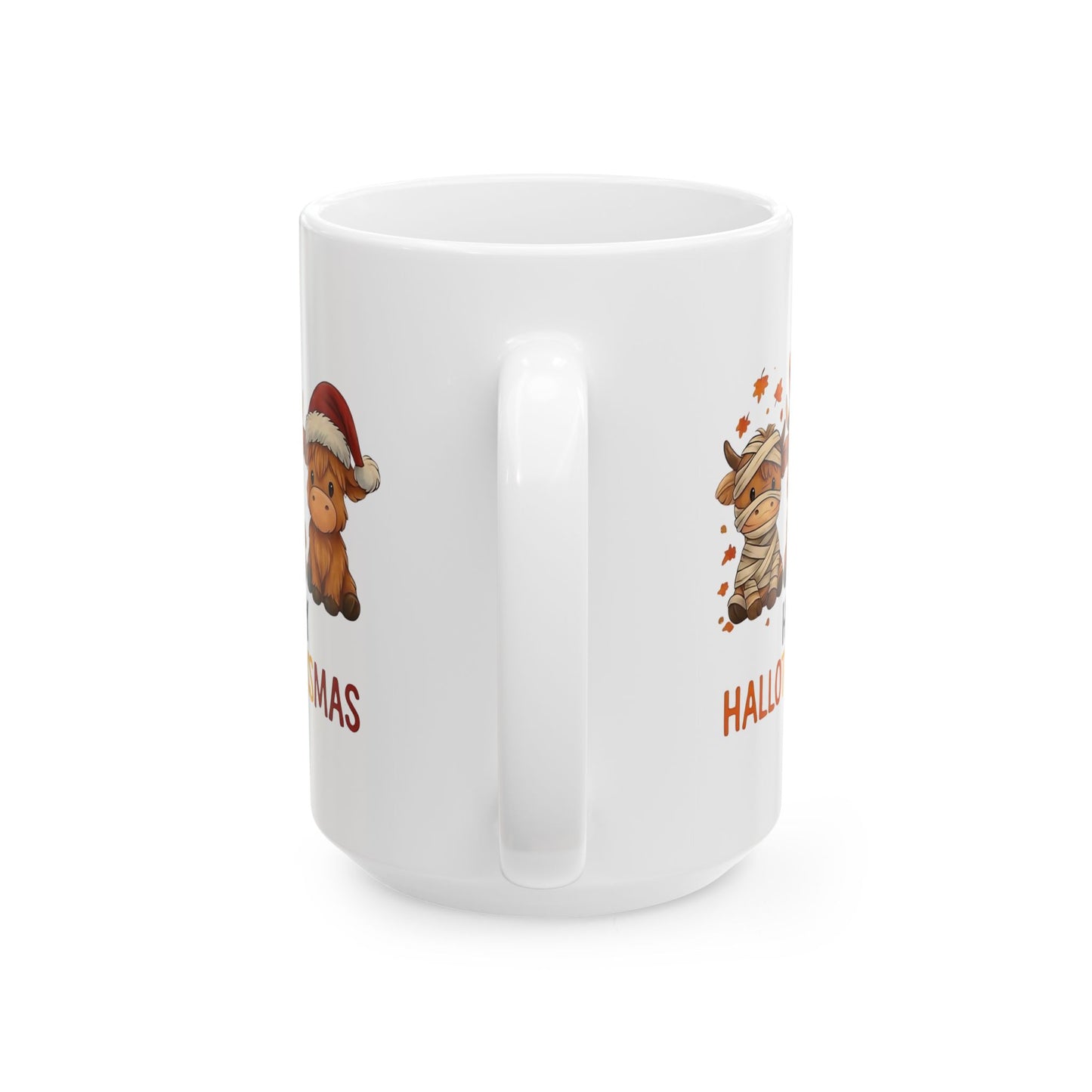 ๐ฎ๐๐ฆ๐ Happy Hallothanksmas Mug โ Cow Holiday Coffee Cup โโจ