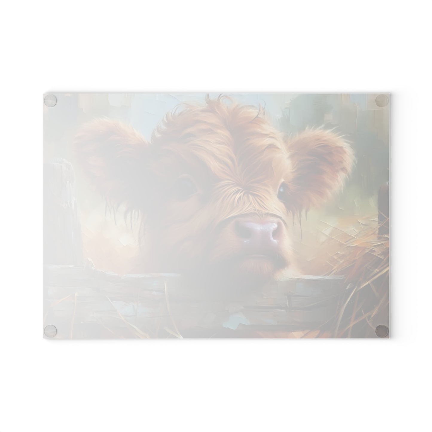 🐮🌾 Curious Highland Calf Cutting Board – Rustic Charm with Country Soul