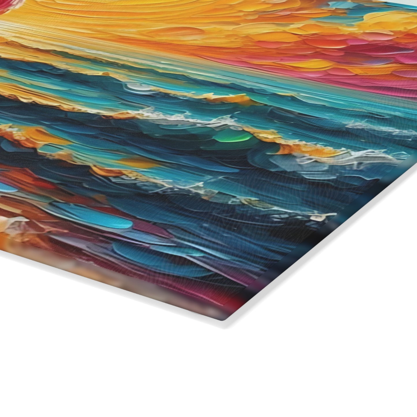 Tabla de cortar - Tabla de cortar de vidrio templado con diseño de flamenco rosa y atardecer en la playa, tabla de charcutería, tabla de cortar, regalo de inauguración de la casa, tabla de cortar personalizada, rústica