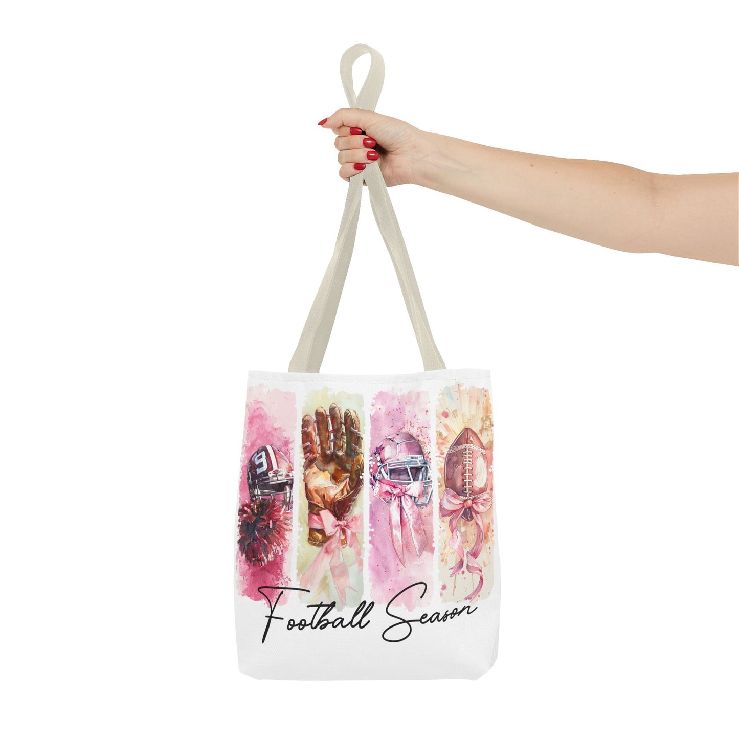 🏈 Game Day Pink Awareness Tote Bag – Sporty Style with a Purpose 🎀👜