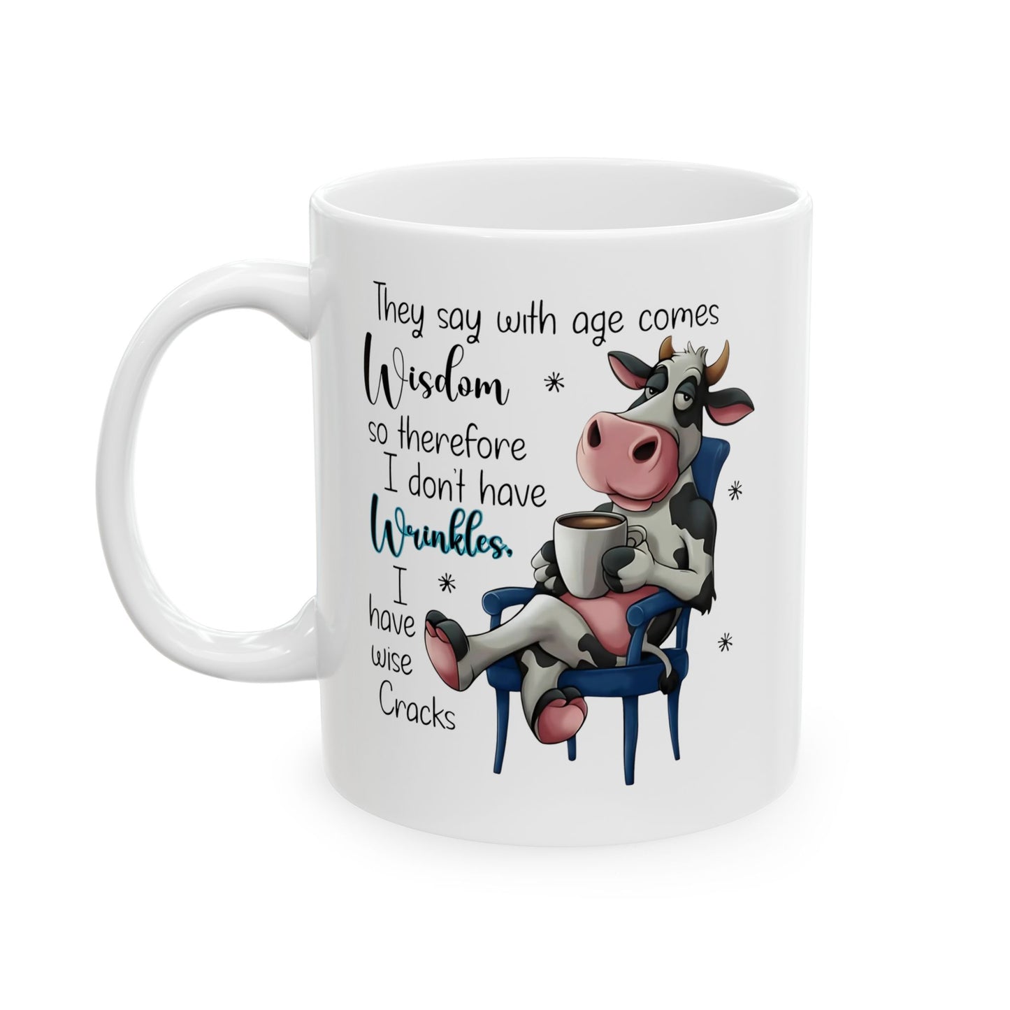Taza de café, divertida taza de vaca, divertida taza de granja con frase tierna e ingeniosa, regalo perfecto para amantes del café, agricultores y amantes de los animales.