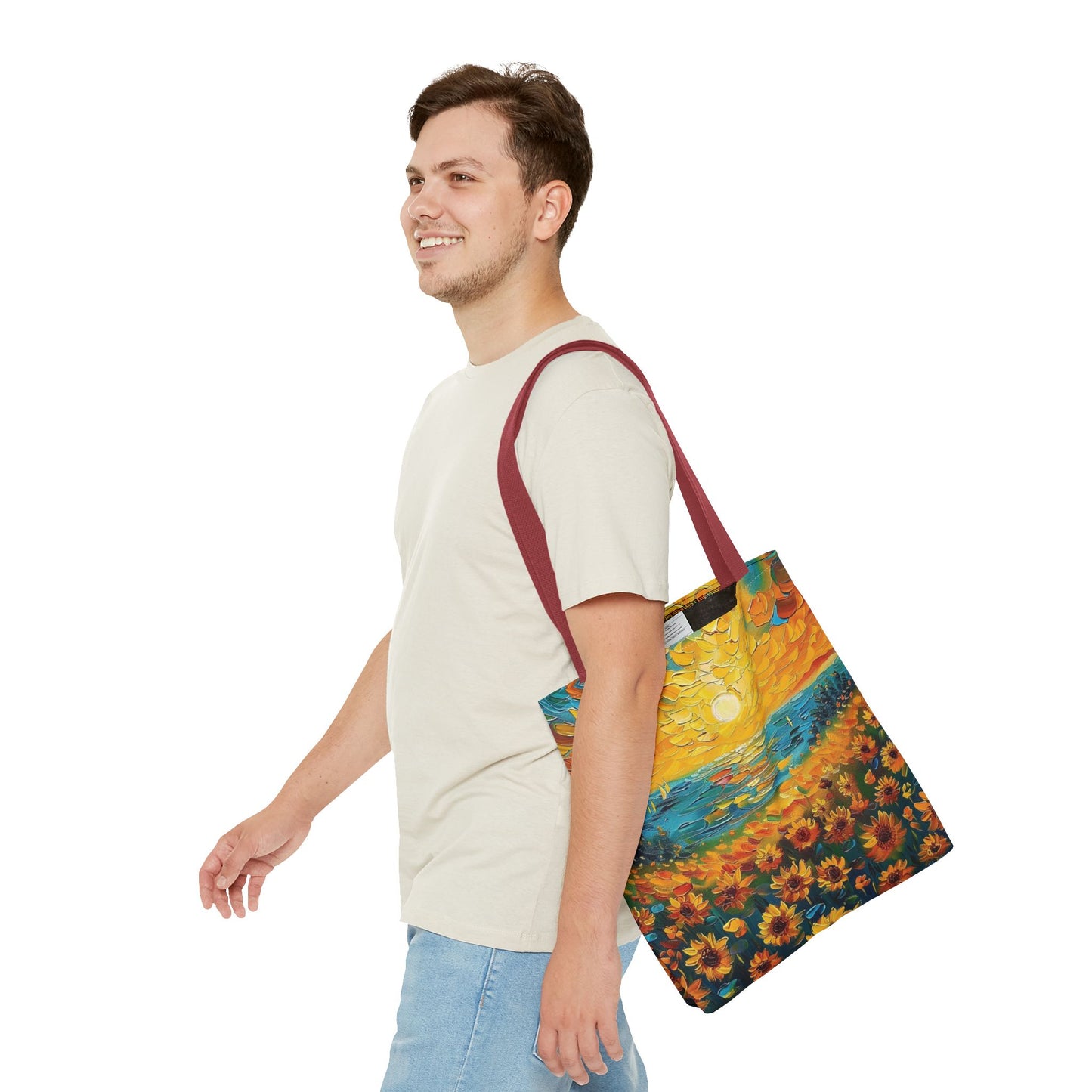 🌻 Girasoles al Atardecer – Bolso Tote Vibrante y Artístico 🌅