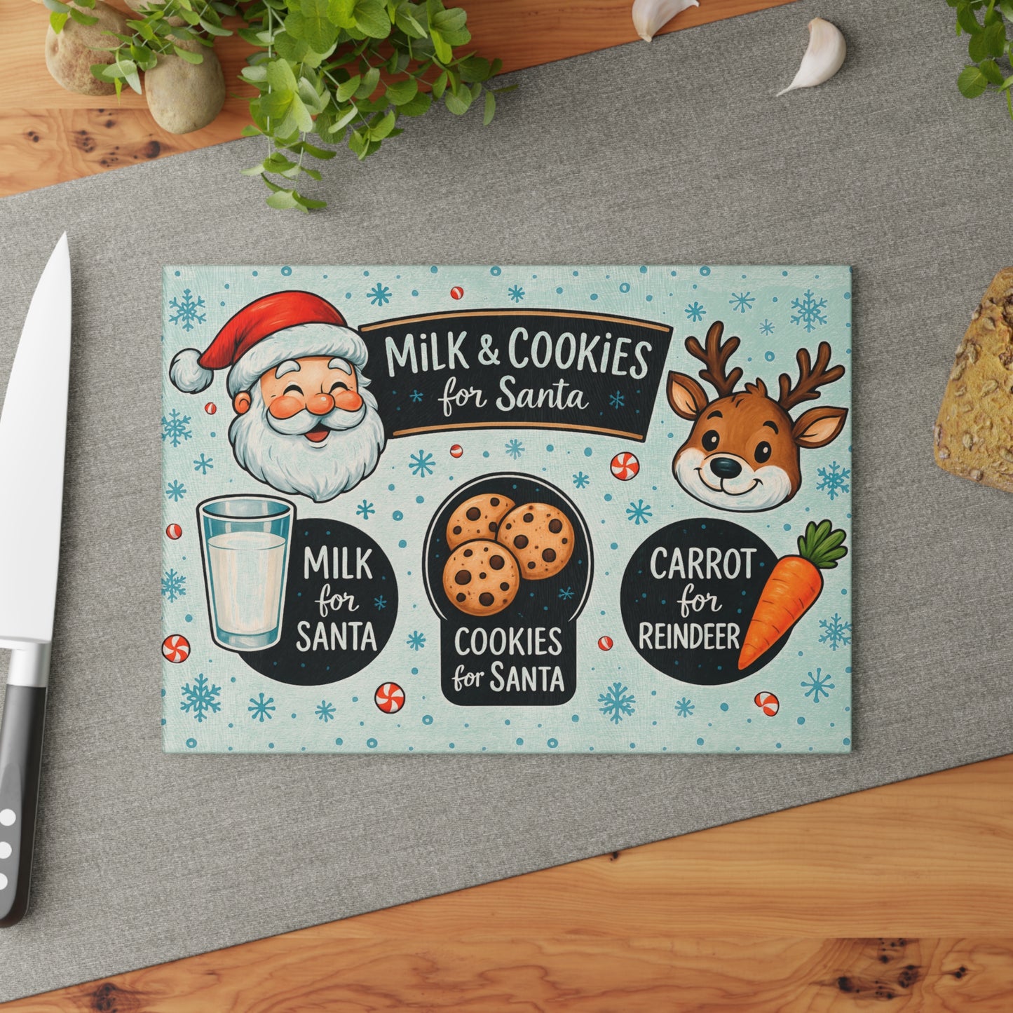 ๐
๐ฅ Milk & Cookies for Santa Cutting Board โ Holiday Eve Tradition Tray ๐ช๐ฆ