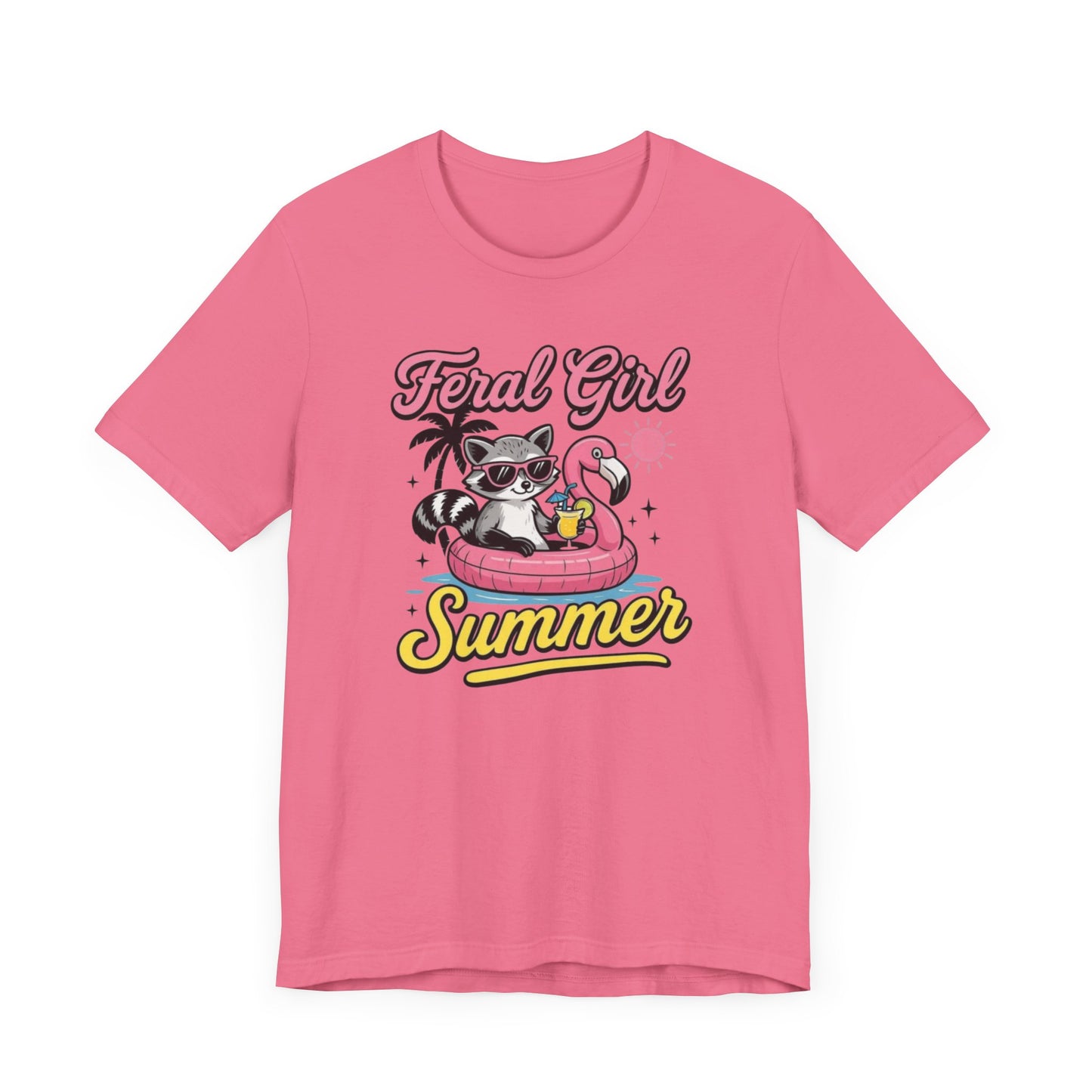Camiseta de verano para chica salvaje: Mapache divertido con vuelo | Camiseta de verano para mujer