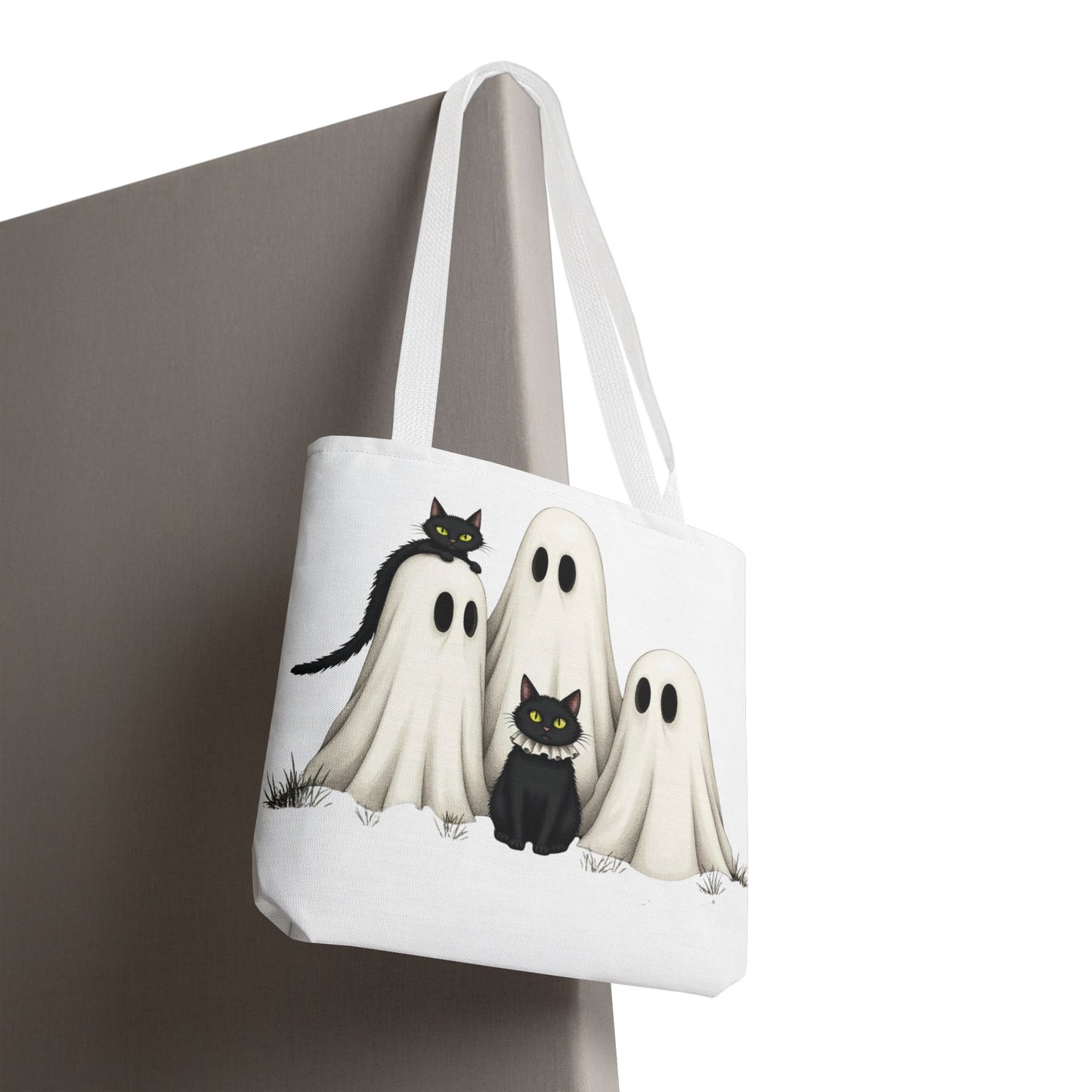 ๐โโฌ Ghosts & Black Cats Halloween Tote Bag โ Spooky Chic Retro Vibes ๐ป๐