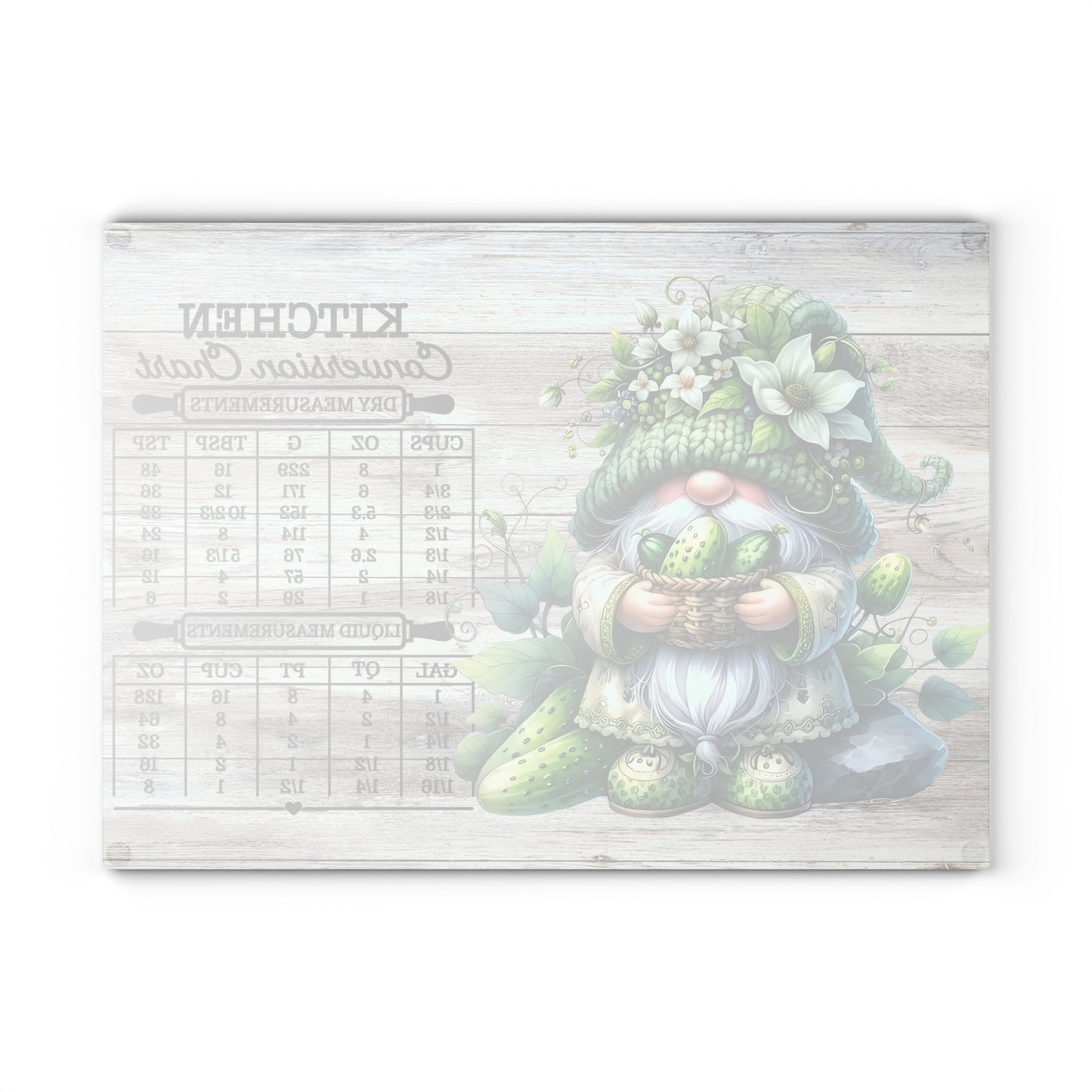 🥒🌿 Pickle Gnome Kitchen Conversion Cutting Board – Whimsical Farmhouse Fun with Rustic Charm 🧑🍳✨