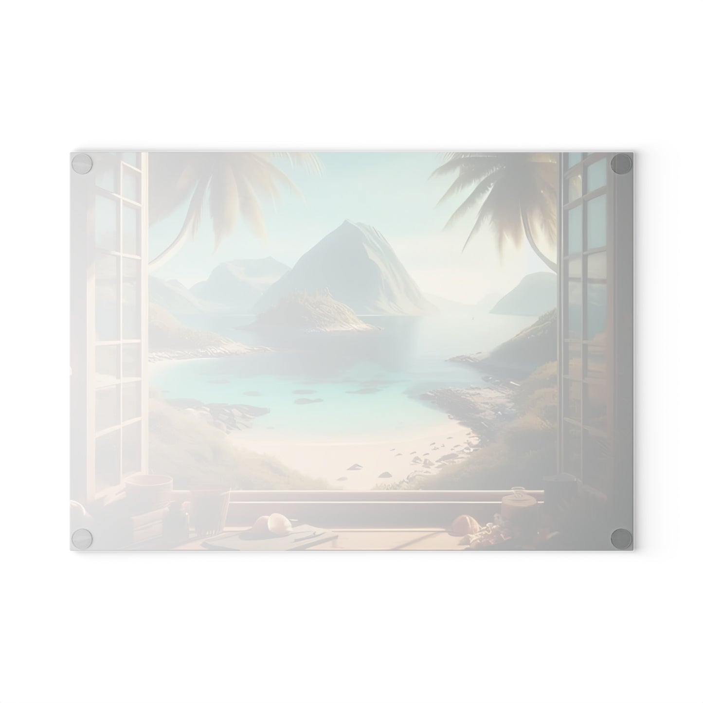 Tabla de cortar tropical, decoración de playa, accesorio de cocina, decoración costera, regalo para amantes de la playa, regalo de inauguración de la casa tropical, tabla de cortar única