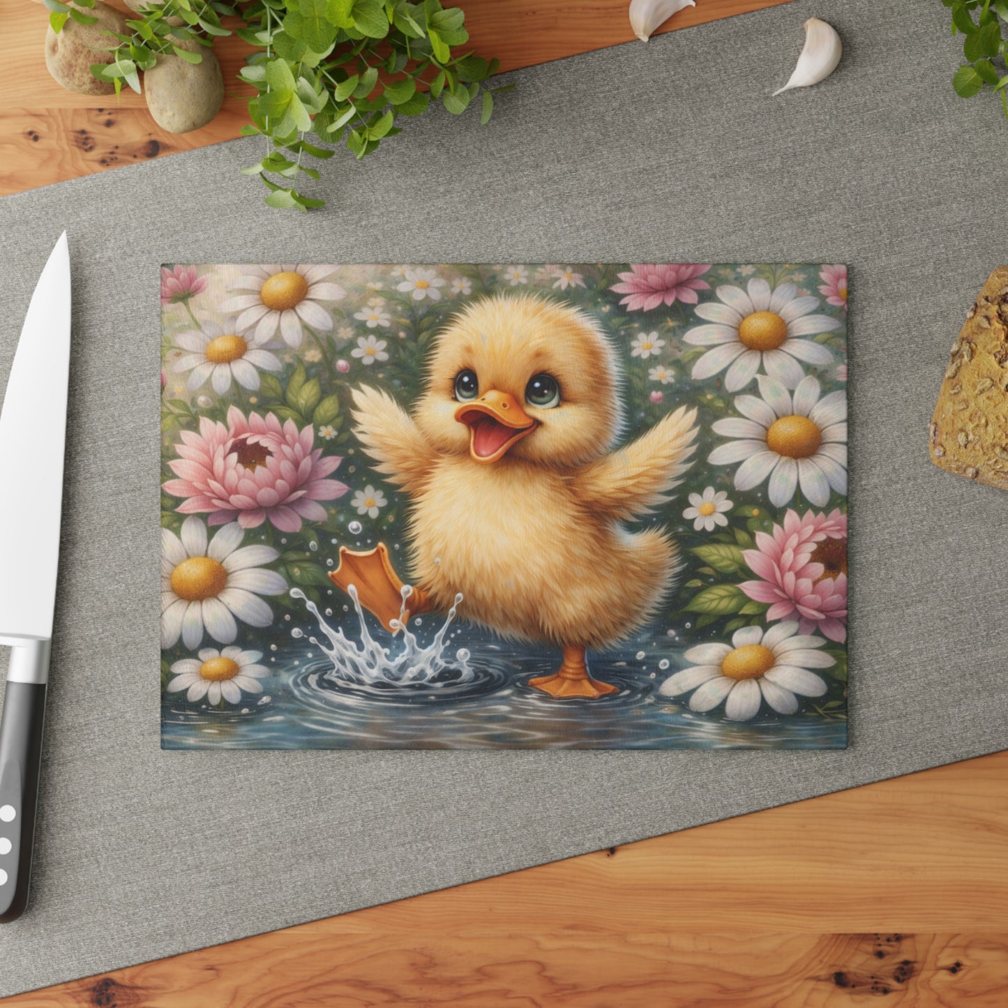 Cheerful Duckling Cutting Board – Playful Springtime Charm for Your Kitchen