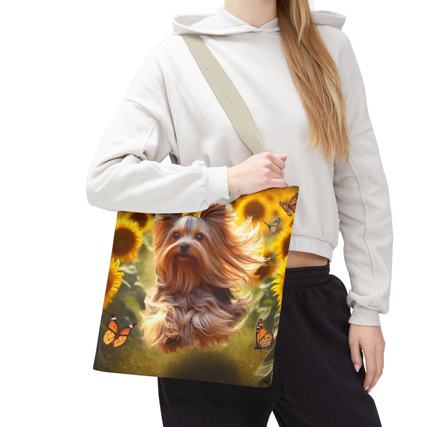 Adorable bolso de mano Yorkie: ¡perfecto para los amantes de los perros en movimiento!