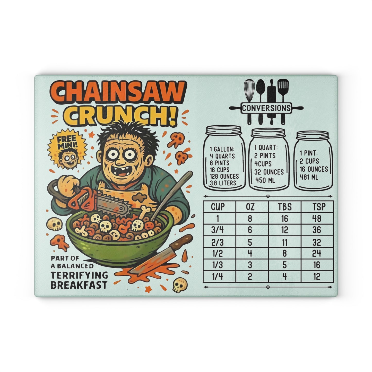 🔪 Chainsaw Crunch Cutting Board – Breakfast Has Never Been This Terrifying 🩸🪓