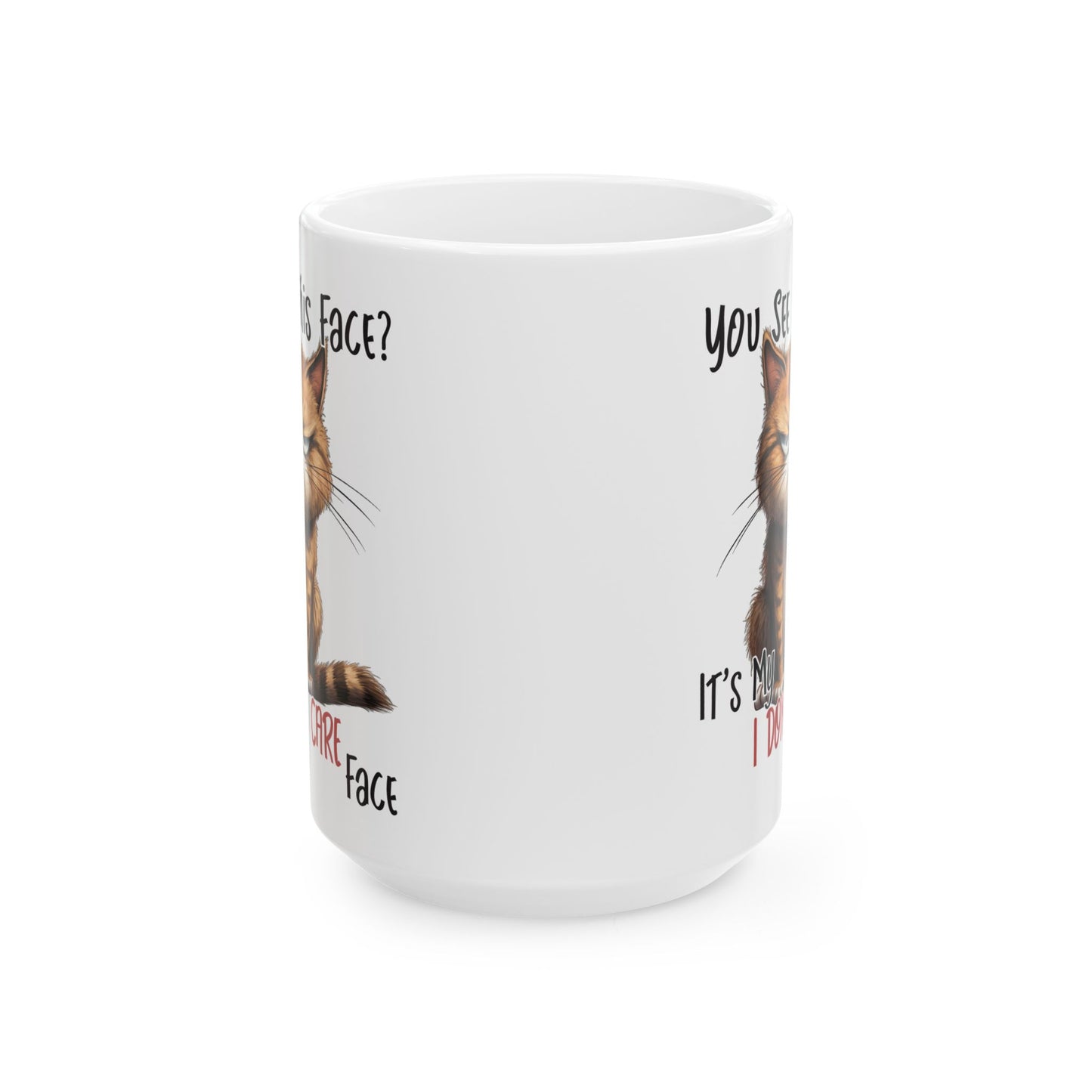 ¿Ves esta cara? – Taza de café "Me da igual" de Grouchy Cat ☕