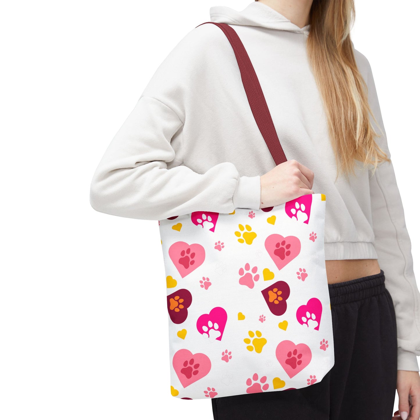 Bolsa de mano con estampado de patas y corazón | Pet Lover Everyday Carry-All