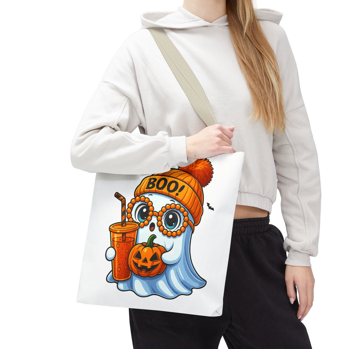 ๐ป Boo-tiful Ghost Tote Bag โ Spooky Cute Halloween Vibes ๐๐