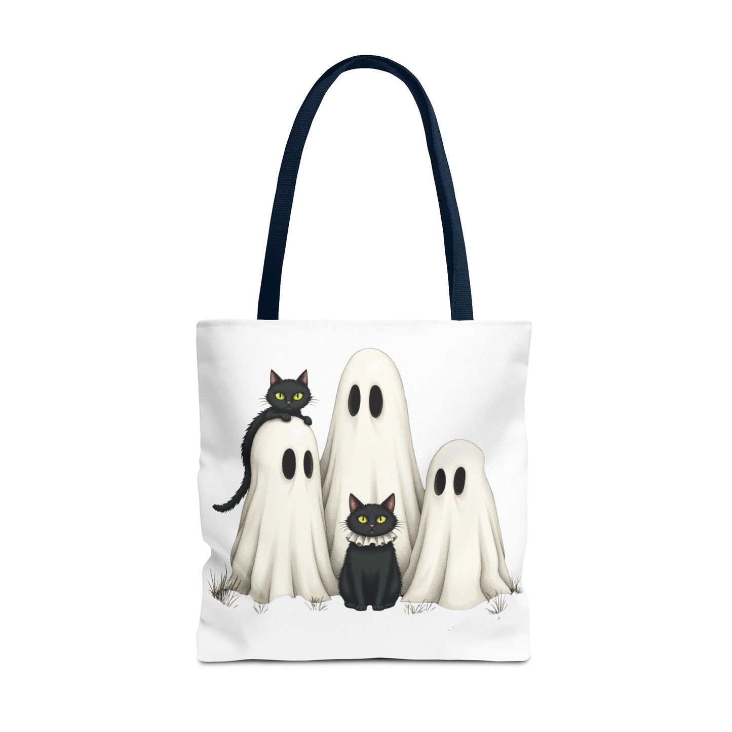 ๐โโฌ Ghosts & Black Cats Halloween Tote Bag โ Spooky Chic Retro Vibes ๐ป๐