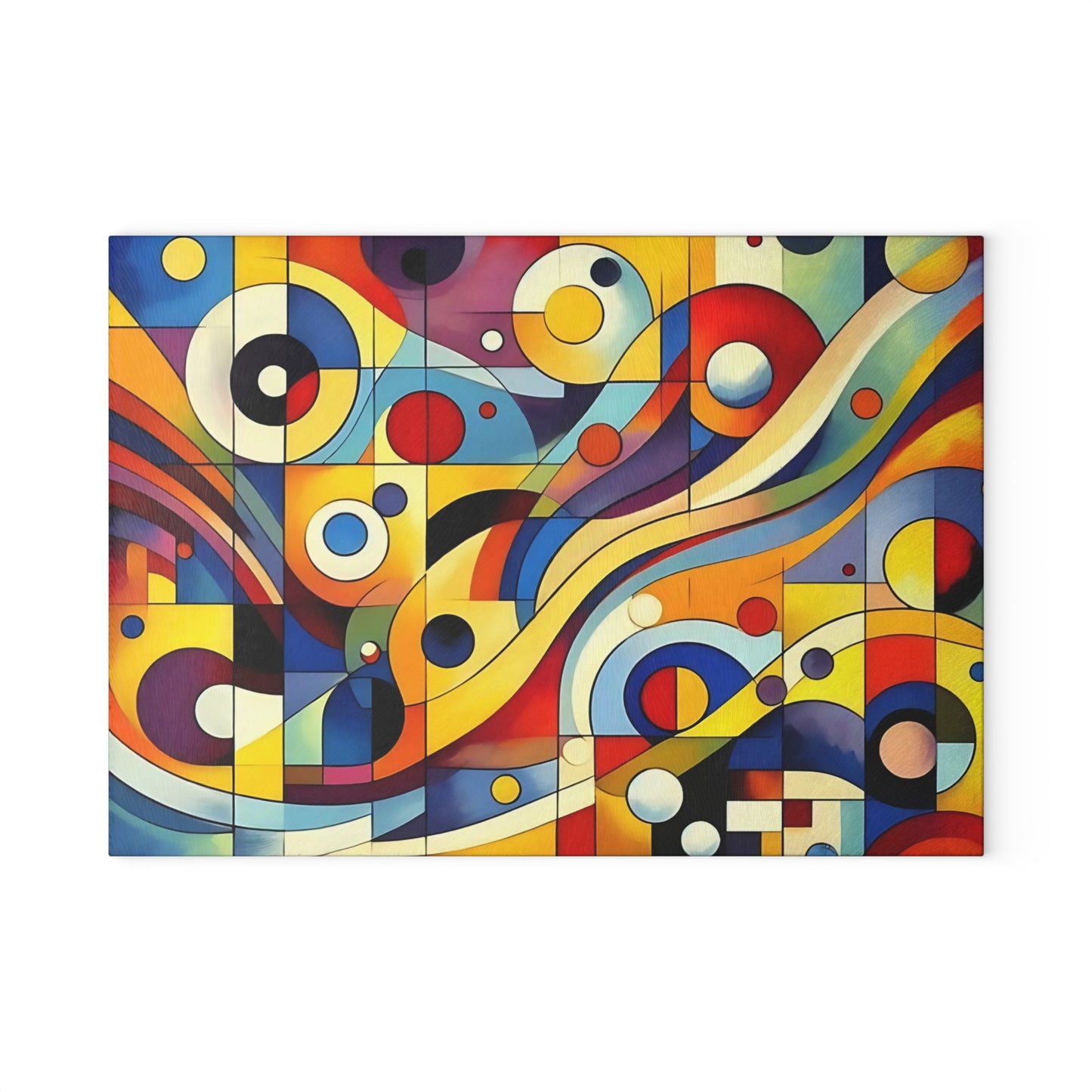 Tabla de cortar - Diseño abstracto multicolor, tabla de cortar de vidrio templado, tabla para charcutería, tabla de cortar, regalo de inauguración de la casa, tabla de cortar personalizada, rústica