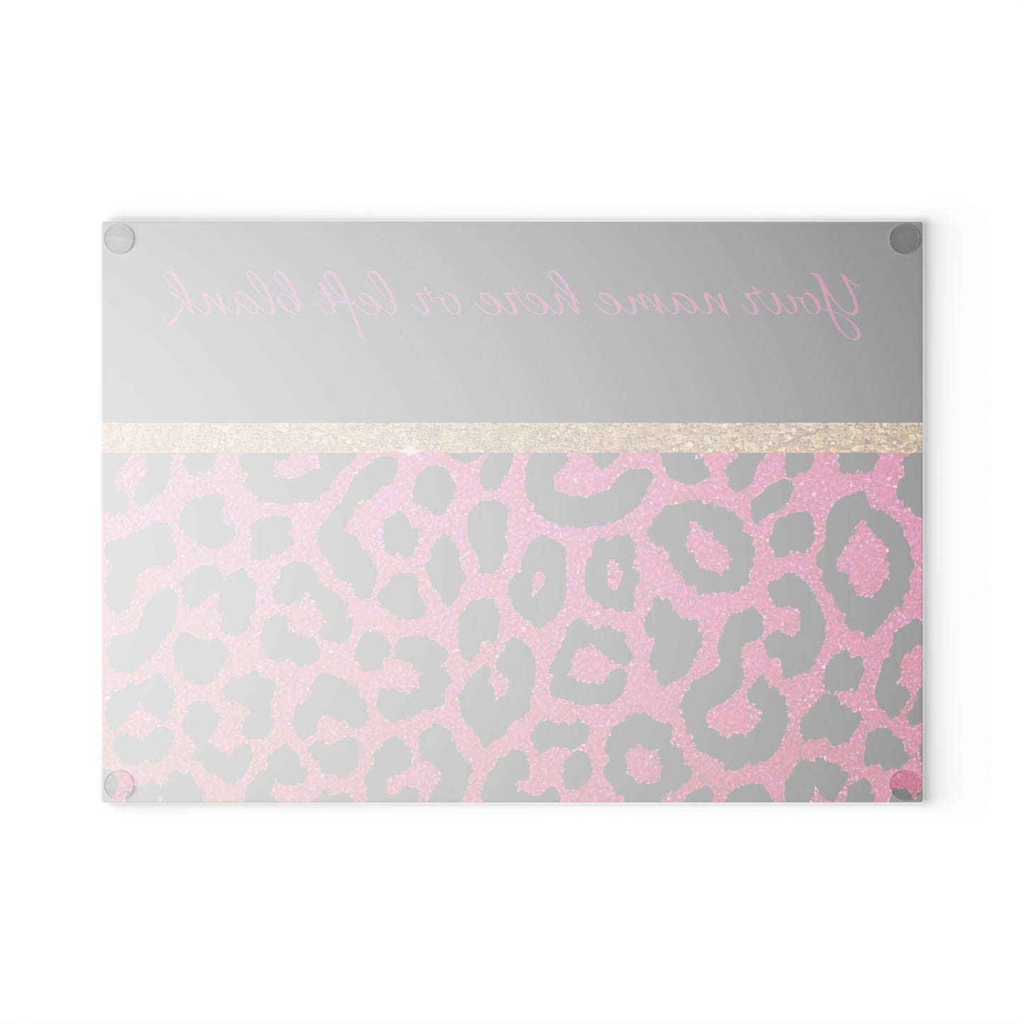 Tabla de cortar con estampado de leopardo rosa: decoración de cocina personalizada y llamativa con brillo y glamour