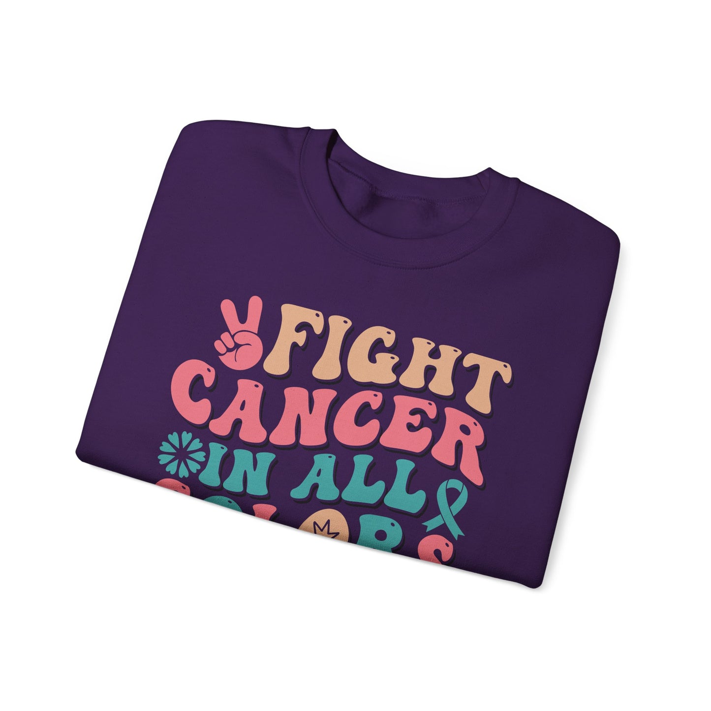 🌈✌️ Fight Cancer in All Colors Sweatshirt – Multi-Awareness Support Crewneck