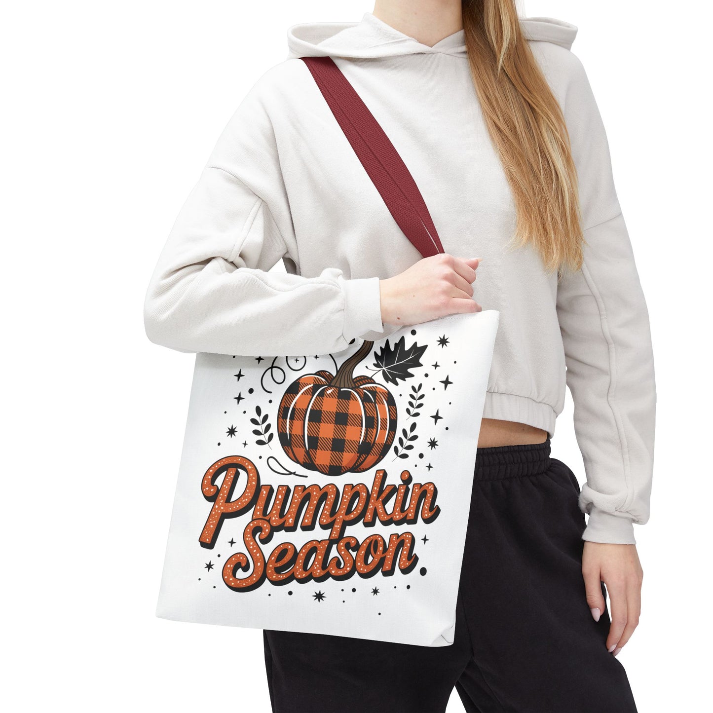 🎃 Pumpkin Season Tote Bag – Fall Buffalo Plaid Style for Autumn Lovers 🍂