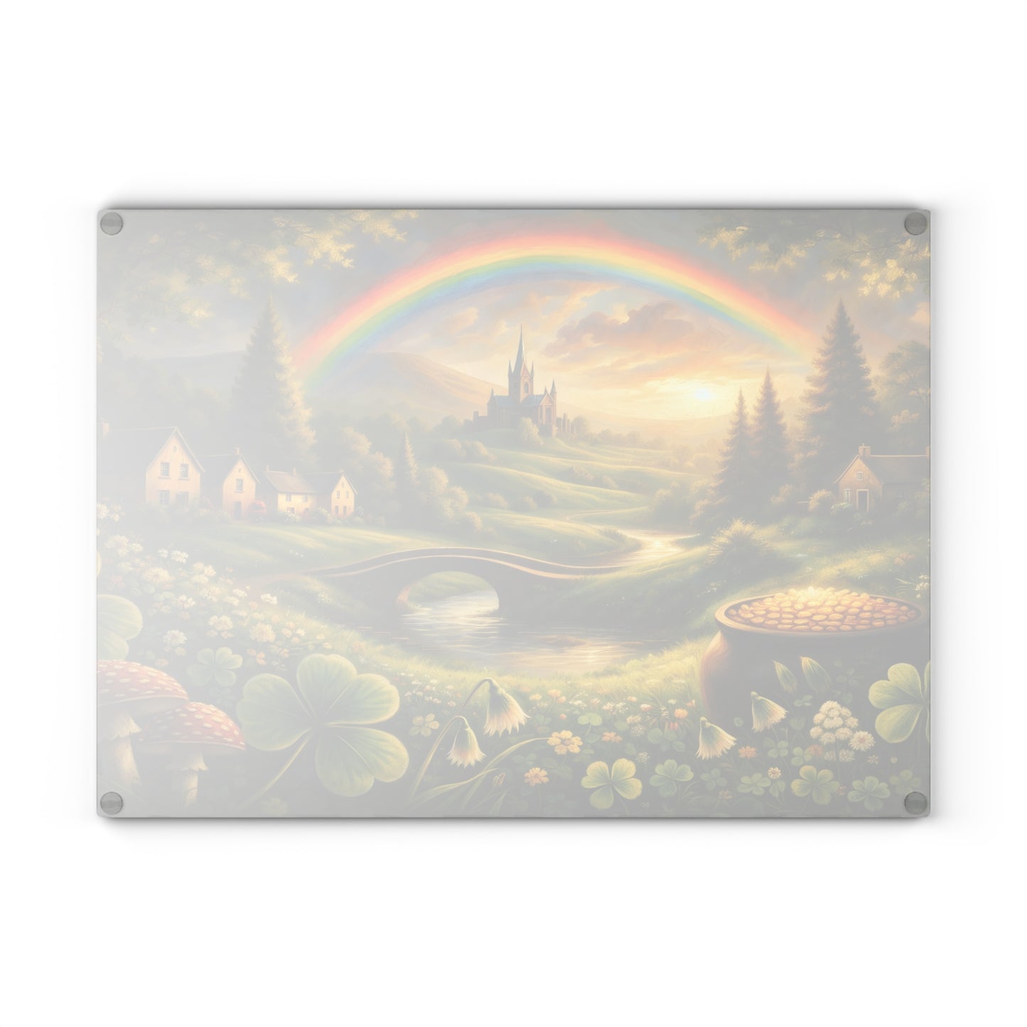 Emerald Valley Rainbow Glass Cutting Board – St. Patrick’s Day Kitchen Décor