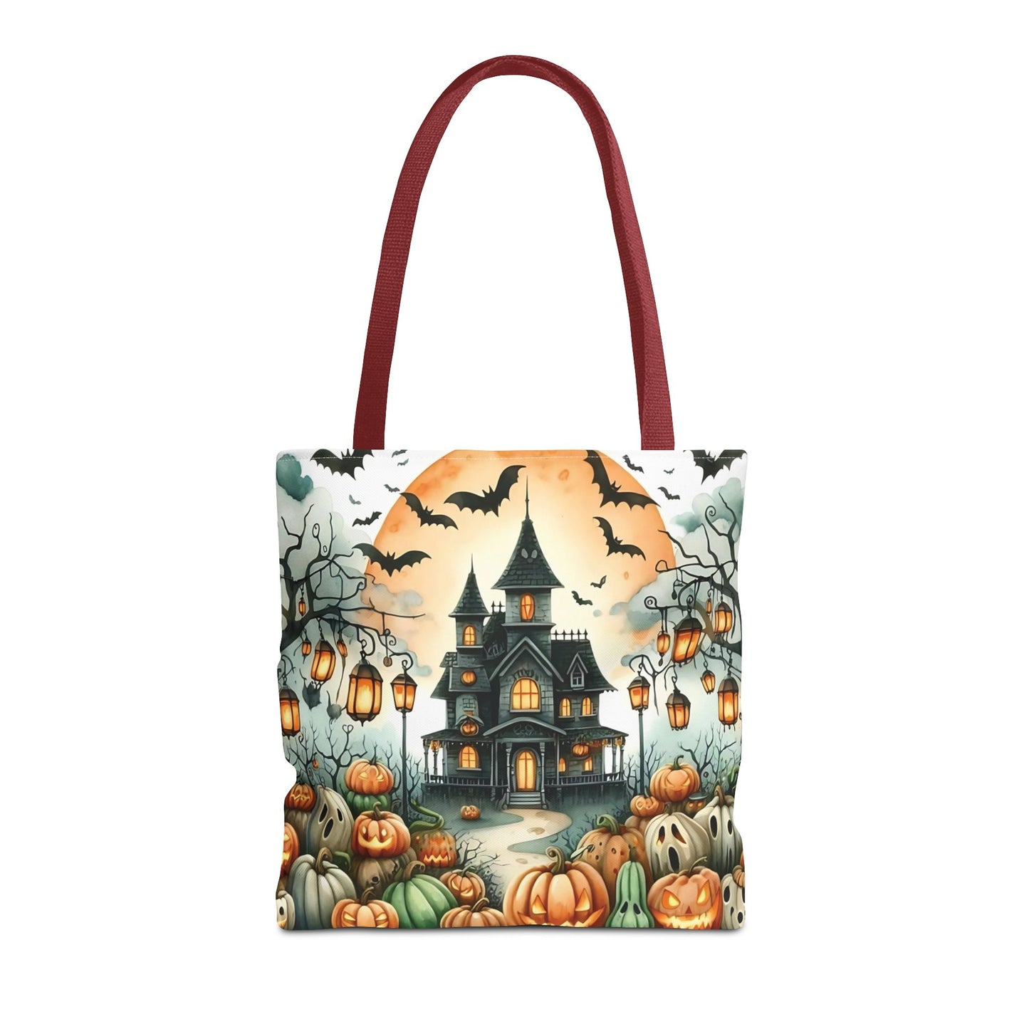 🏚️ Haunted House Halloween Tote Bag – Spooky Nights & Pumpkin Delights 🎃🖤