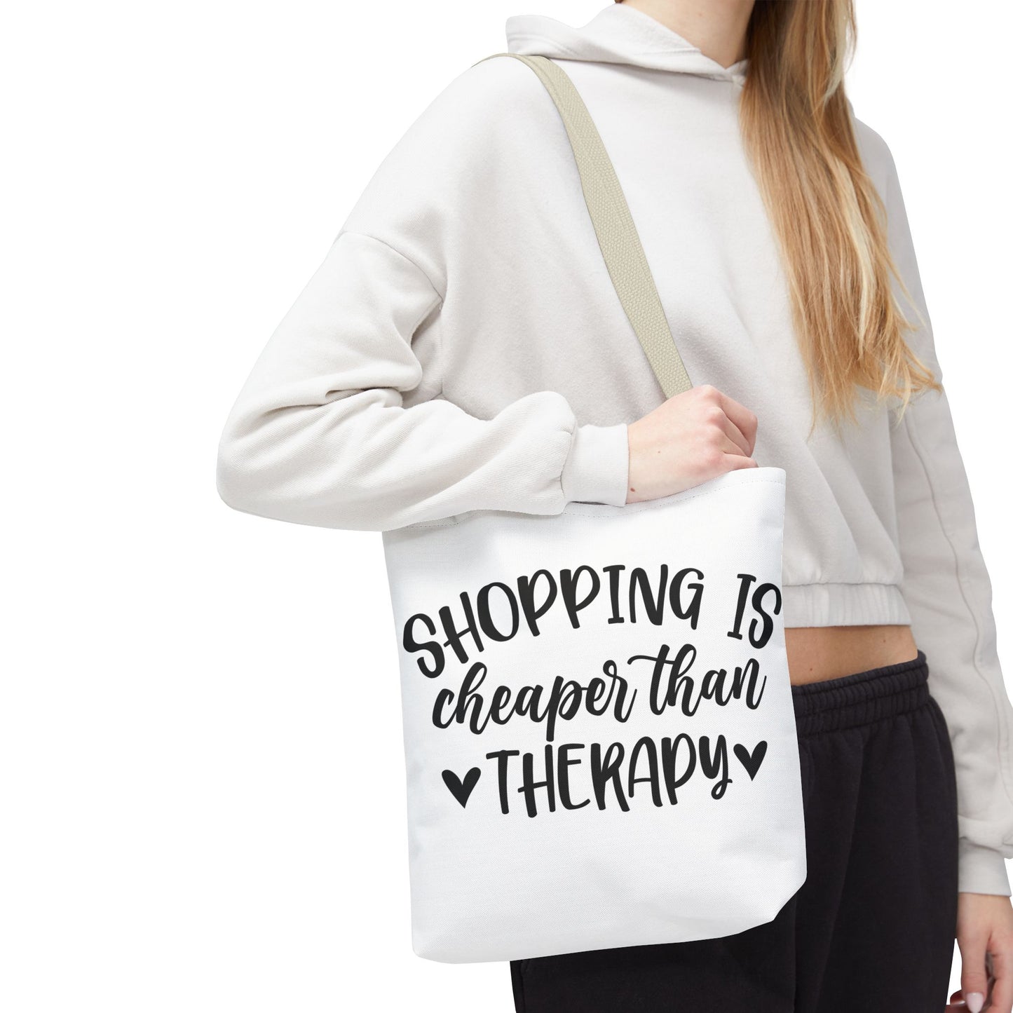 🛍️ Shopping Is Cheaper Than Therapy Tote Bag – Fun & Stylish Everyday Carry ❤️