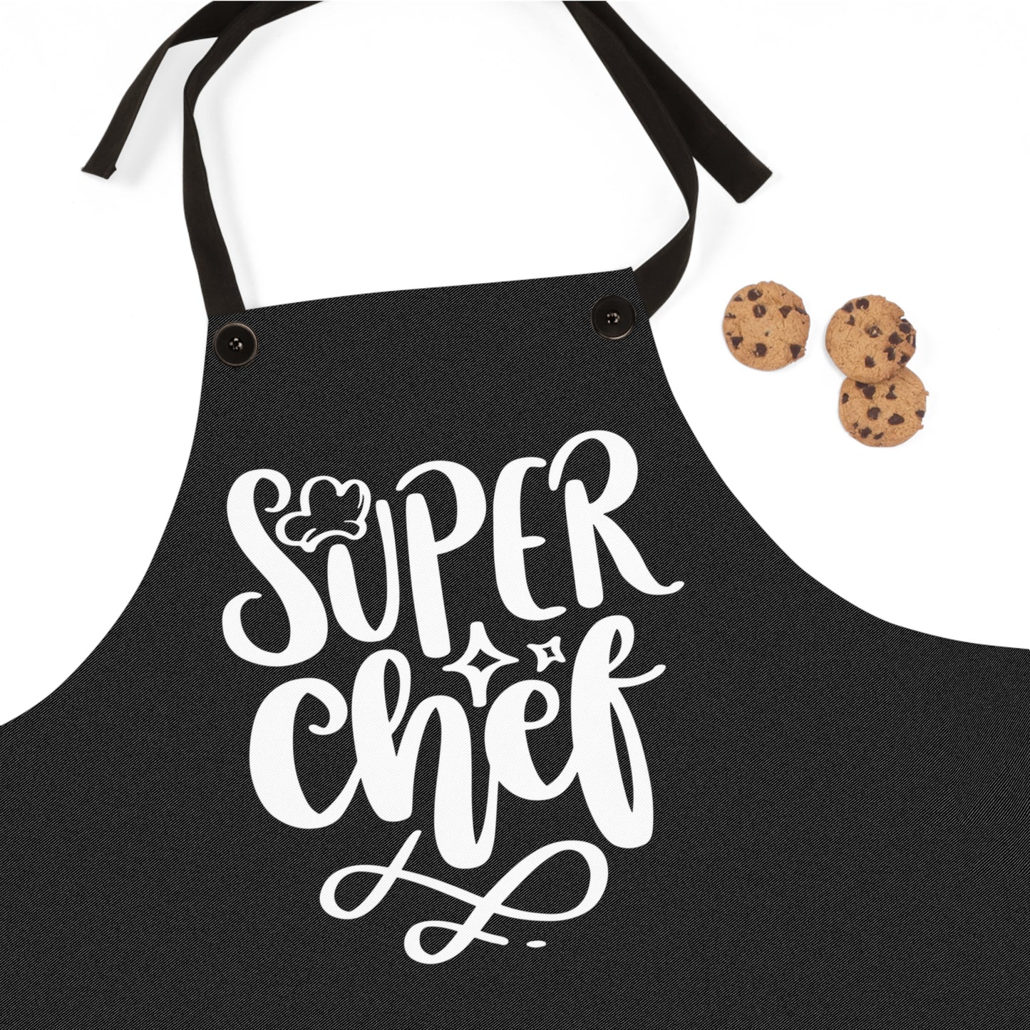 🧑‍🍳✨ Delantal negro “Super Chef”: estilo atrevido para los héroes de la cocina