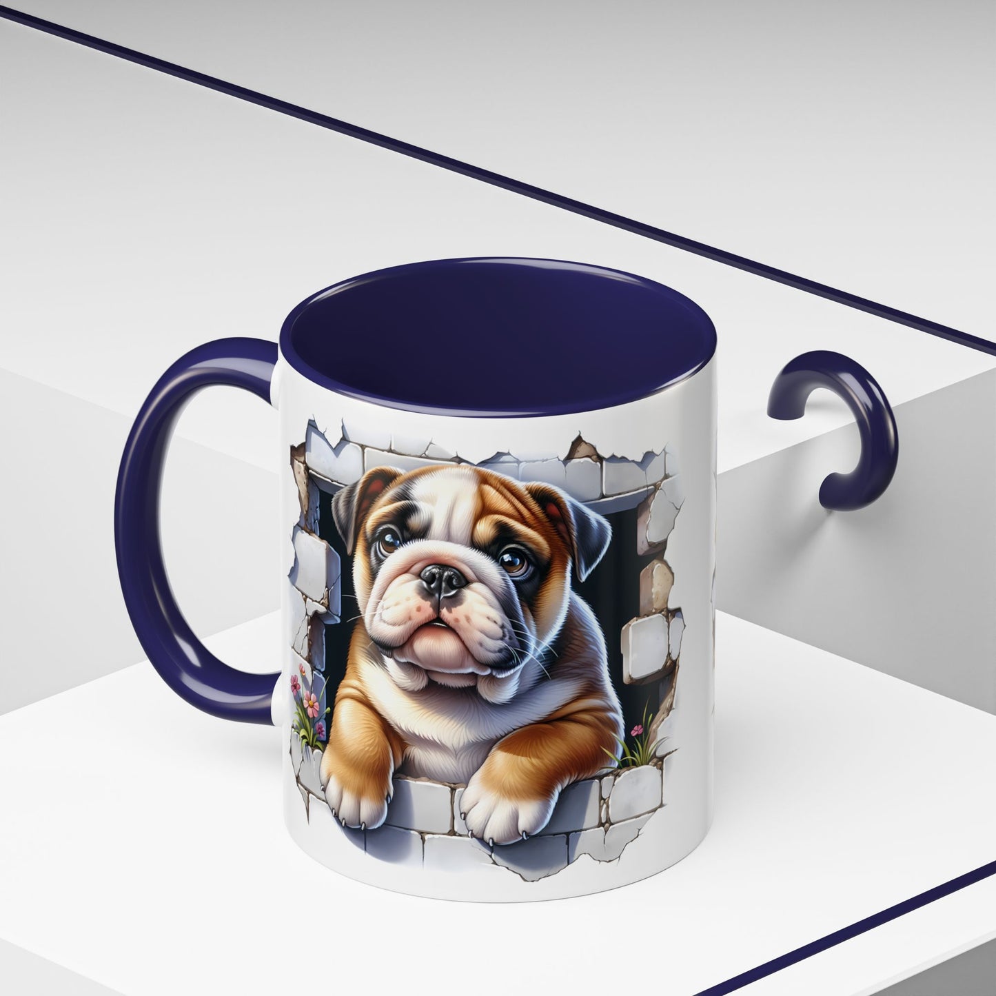 🐶☕ English Bulldog Puppy Accent Mug – Adorable Breakthrough Pup Design ✨rs (11/15oz)