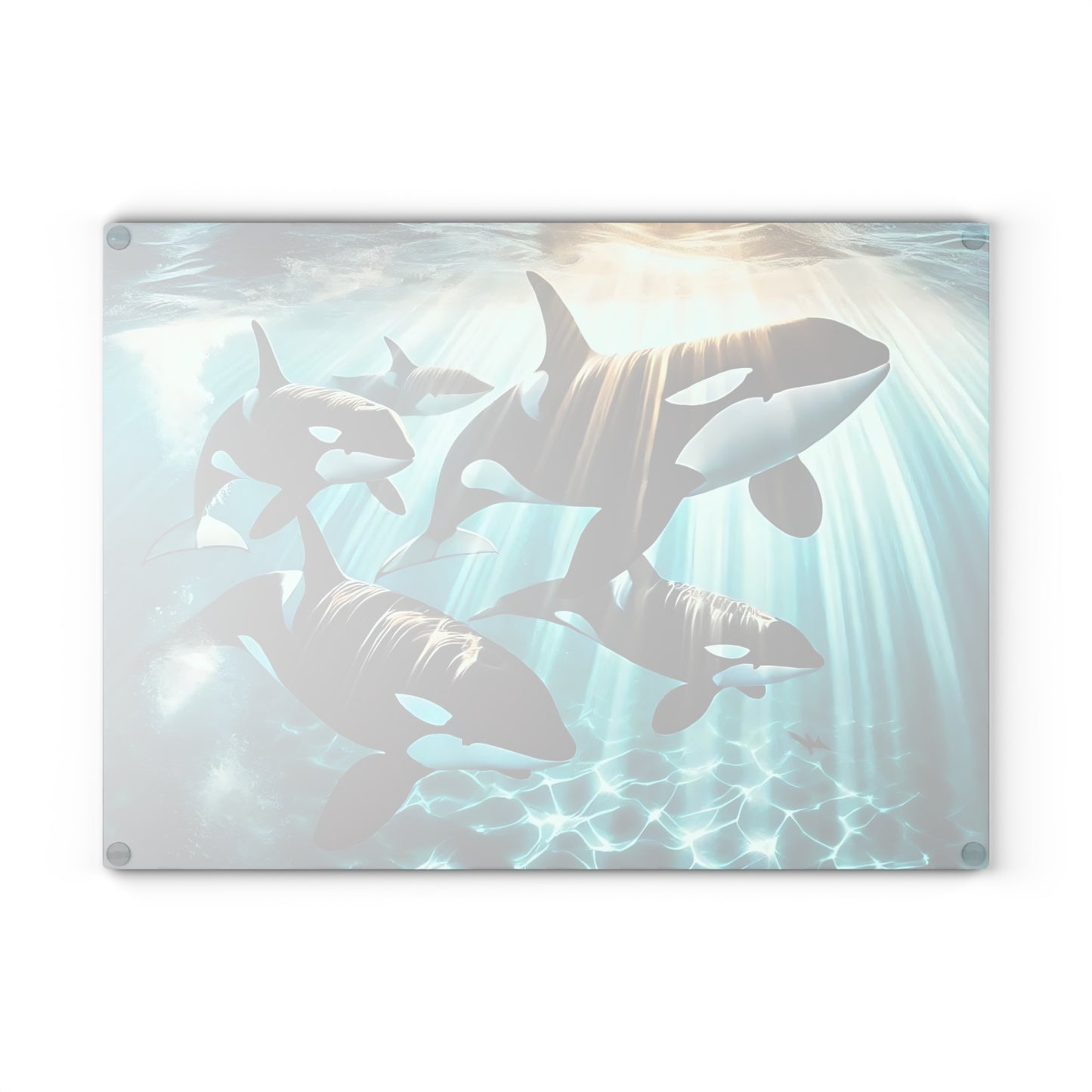 🐋✨ Orca Pod Cutting Board – Ocean Majesty for Your Kitchen 🌊