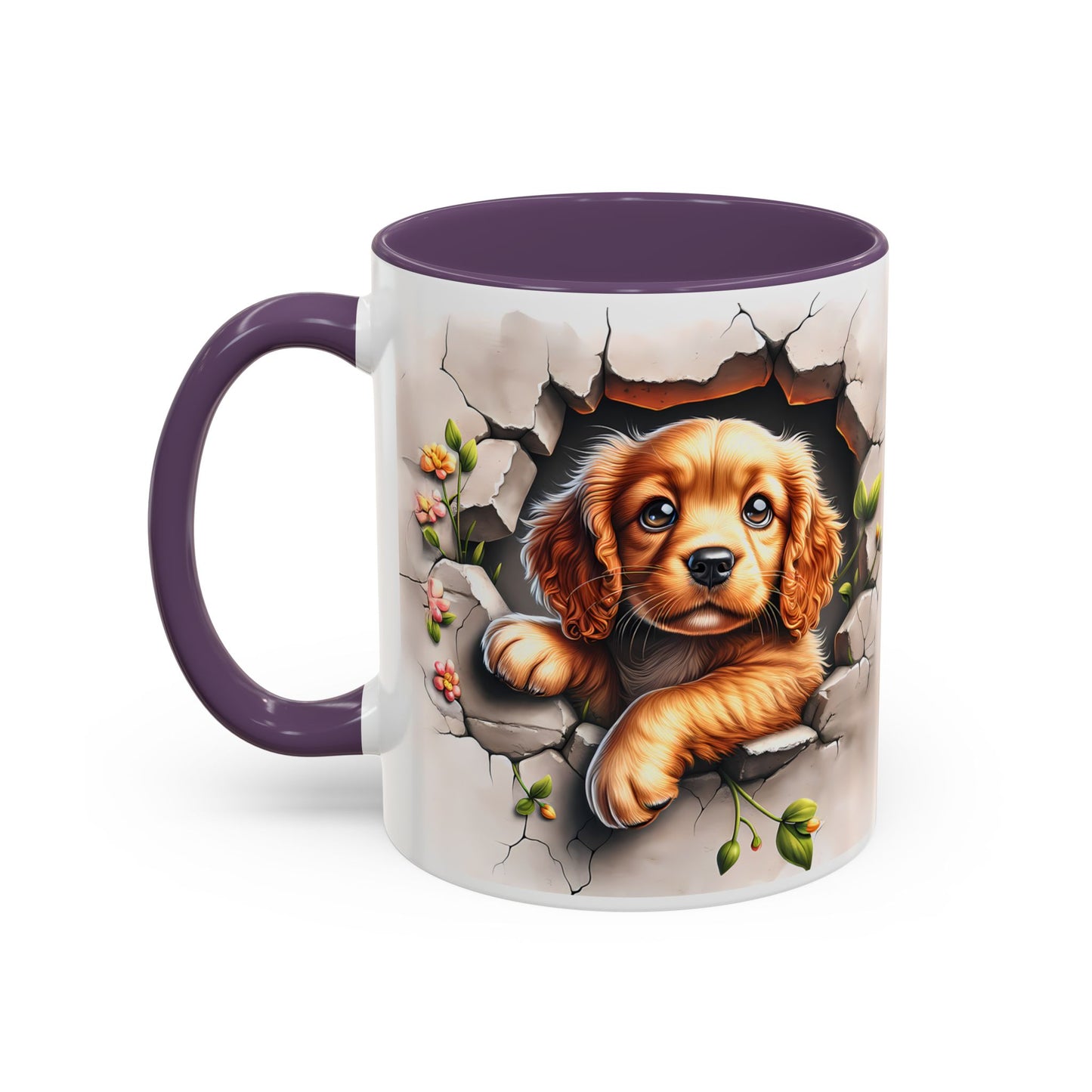 🐾 Cocker Spaniel Puppy Accent Mug – Sweet Fluffy Pup Coffee Cup ☕🤎