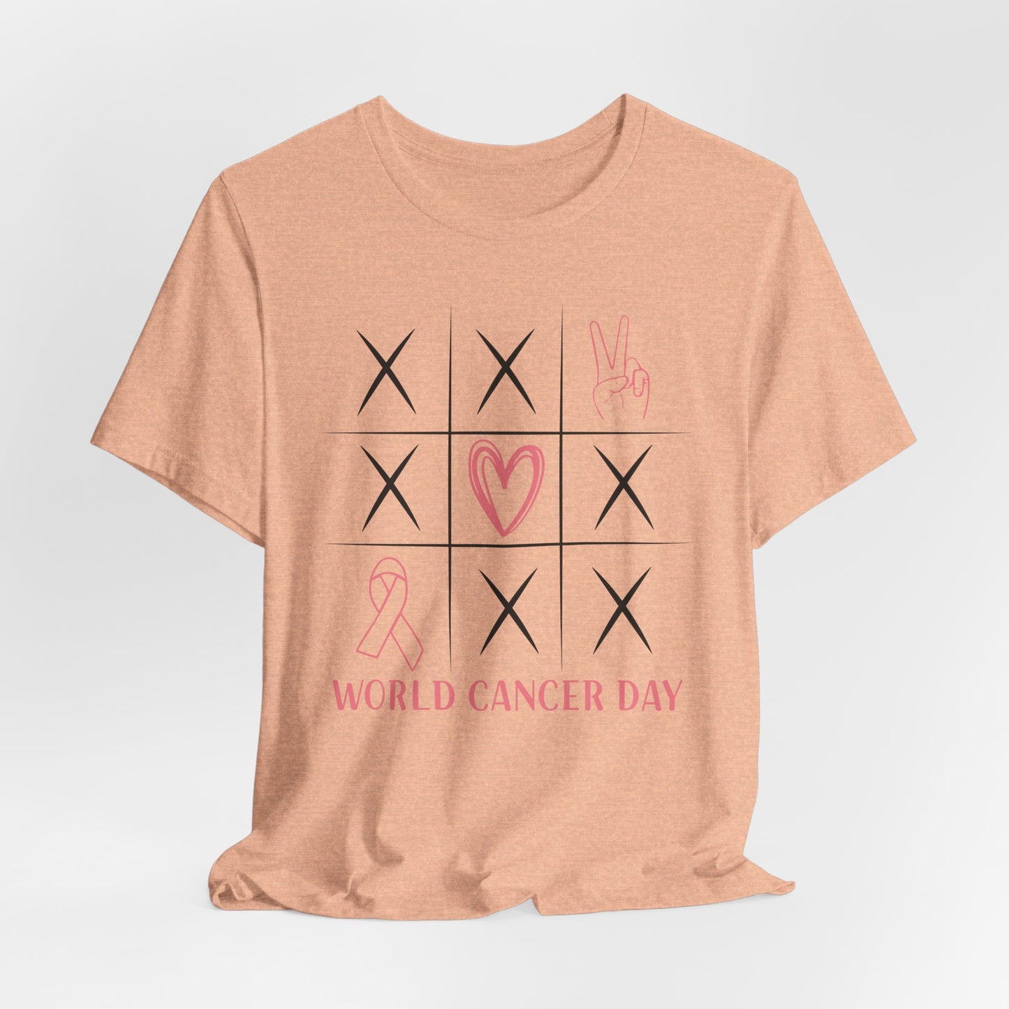 🎗️ World Cancer Day Awareness T-Shirt – Peace, Love & Hope 💕