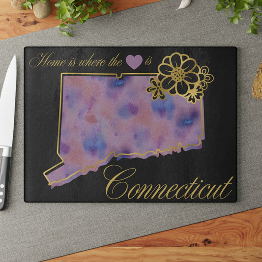 🌸 Connecticut Floral State Cutting Board – Elegant East Coast Charm for Your Kitchen 💜