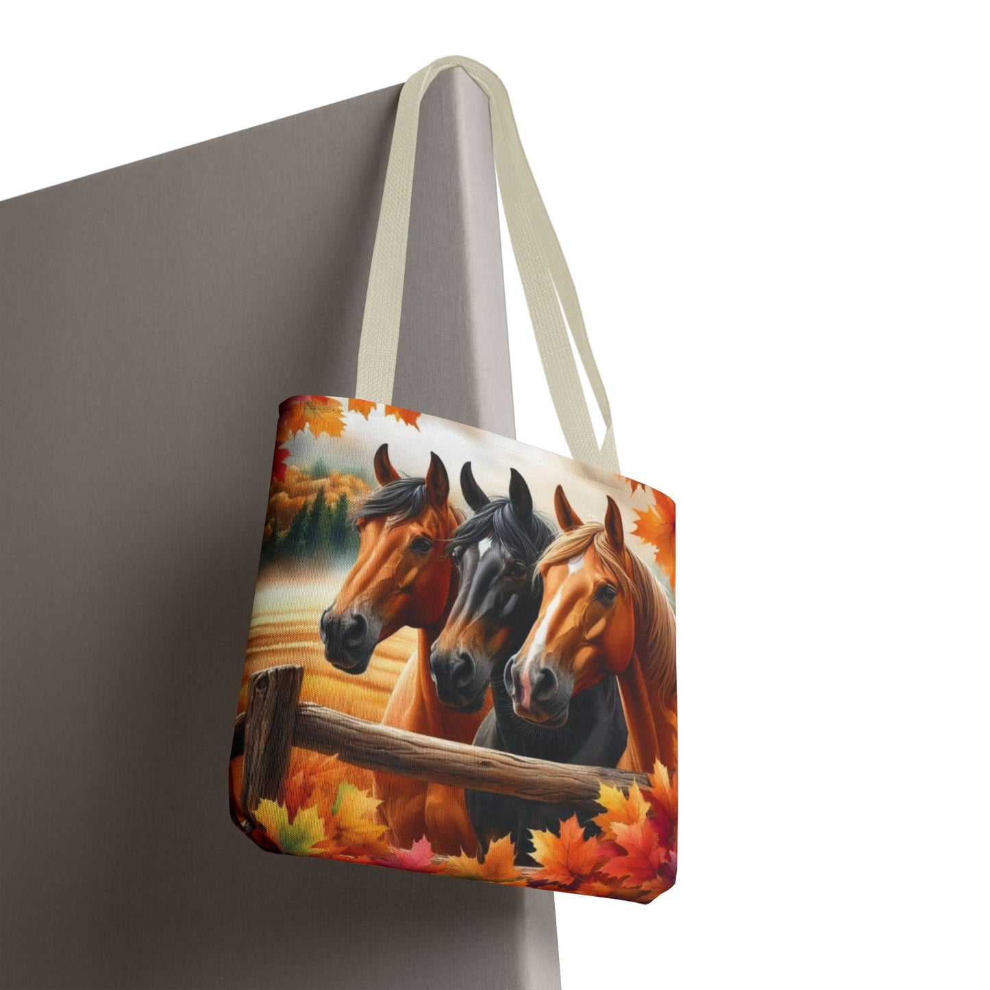 🐴 Autumn Horse Trio Tote Bag – Rustic, Stylish & Practical 🍂