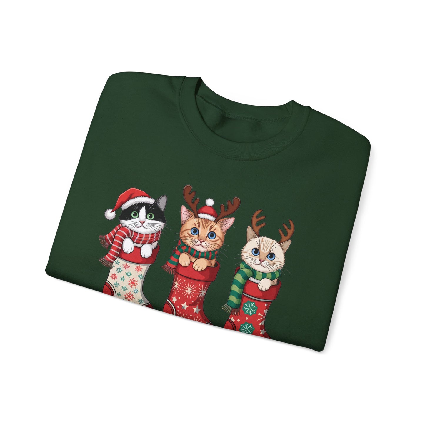 🐱🎄 Kitties in Stockings Sweatshirt – Cozy & Adorable Holiday Cats 🧦✨