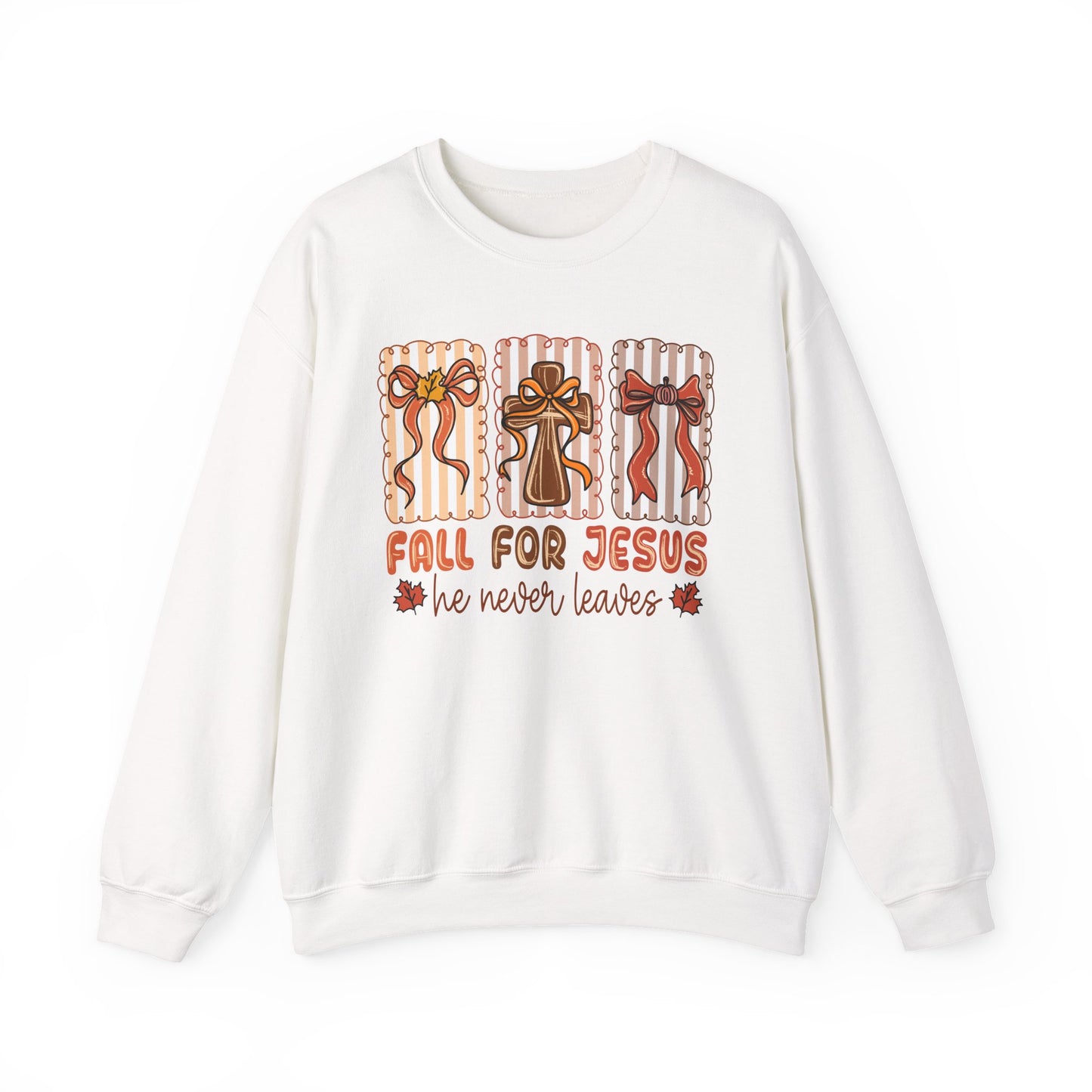 🍂✝️ Fall For Jesus – “He Never Leaves” Sweatshirt