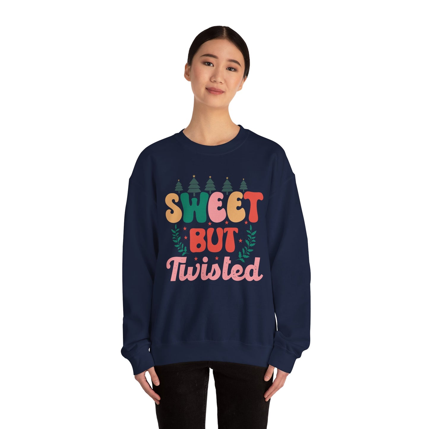 🎀✨ Sweet But Twisted Sweatshirt – Retro Pastel Christmas Vibes for the Season 🌲💖