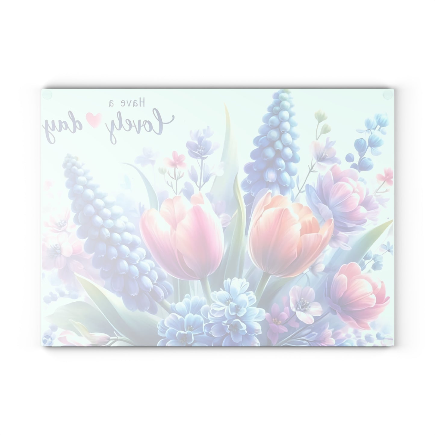 Have a Lovely Day Tempered Glass Cutting Board – Floral Kitchen Décor