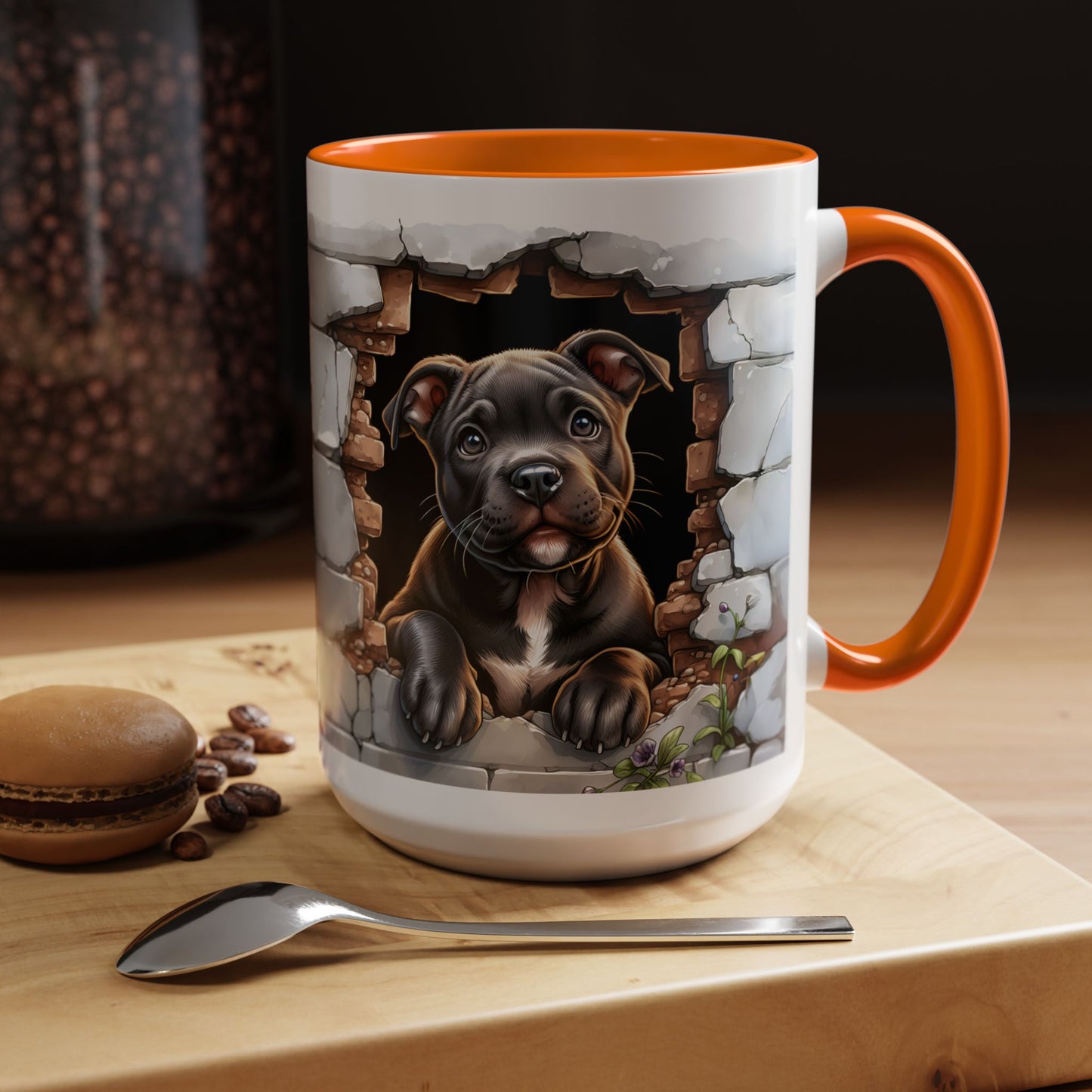 🐶☕ Pit Bull Puppy Accent Mug – Cute Breakthrough Pup Design ✨
