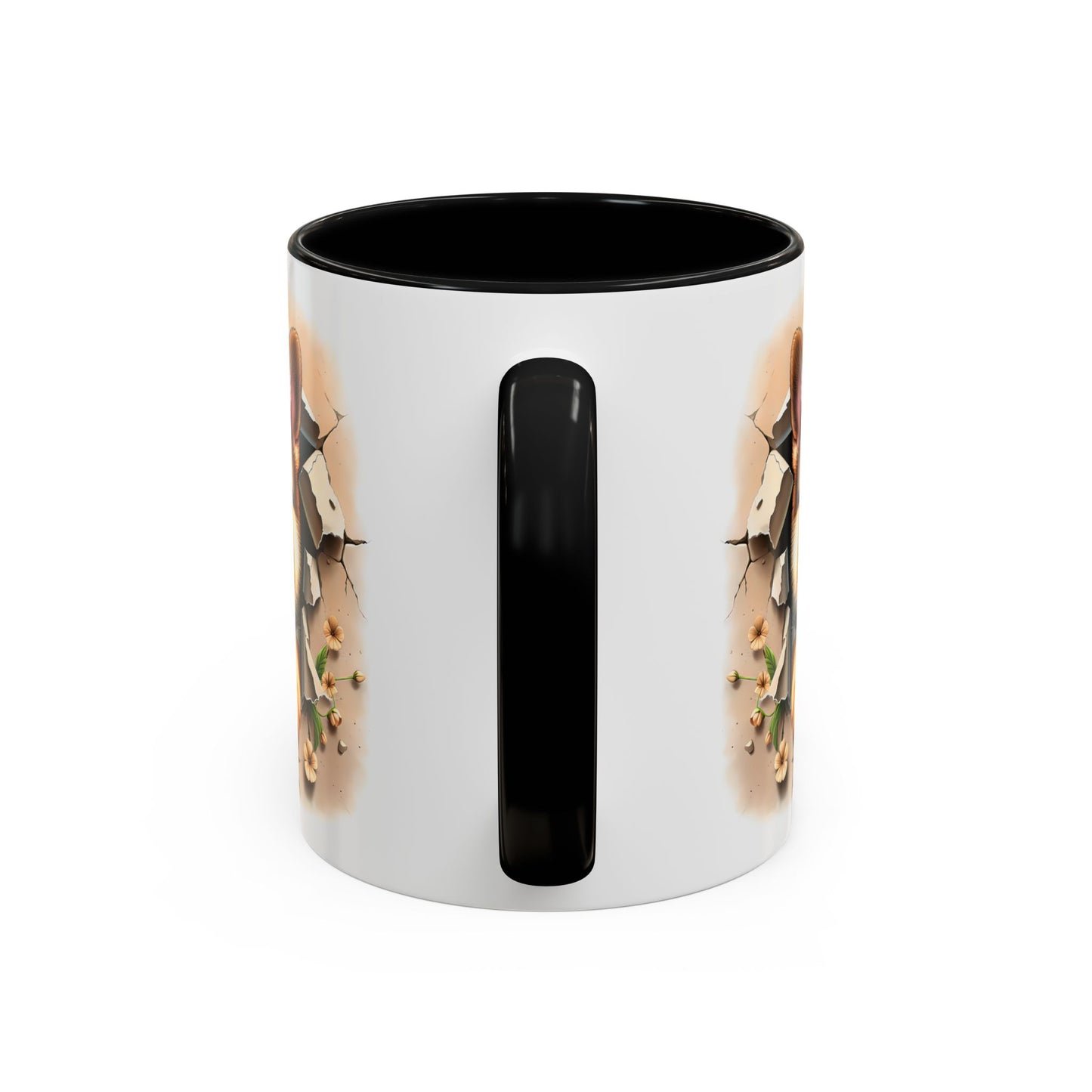 🐾☕ German Shepherd Puppy Peek Accent Mug – Loyal Pup Lover Gift ✨🖤