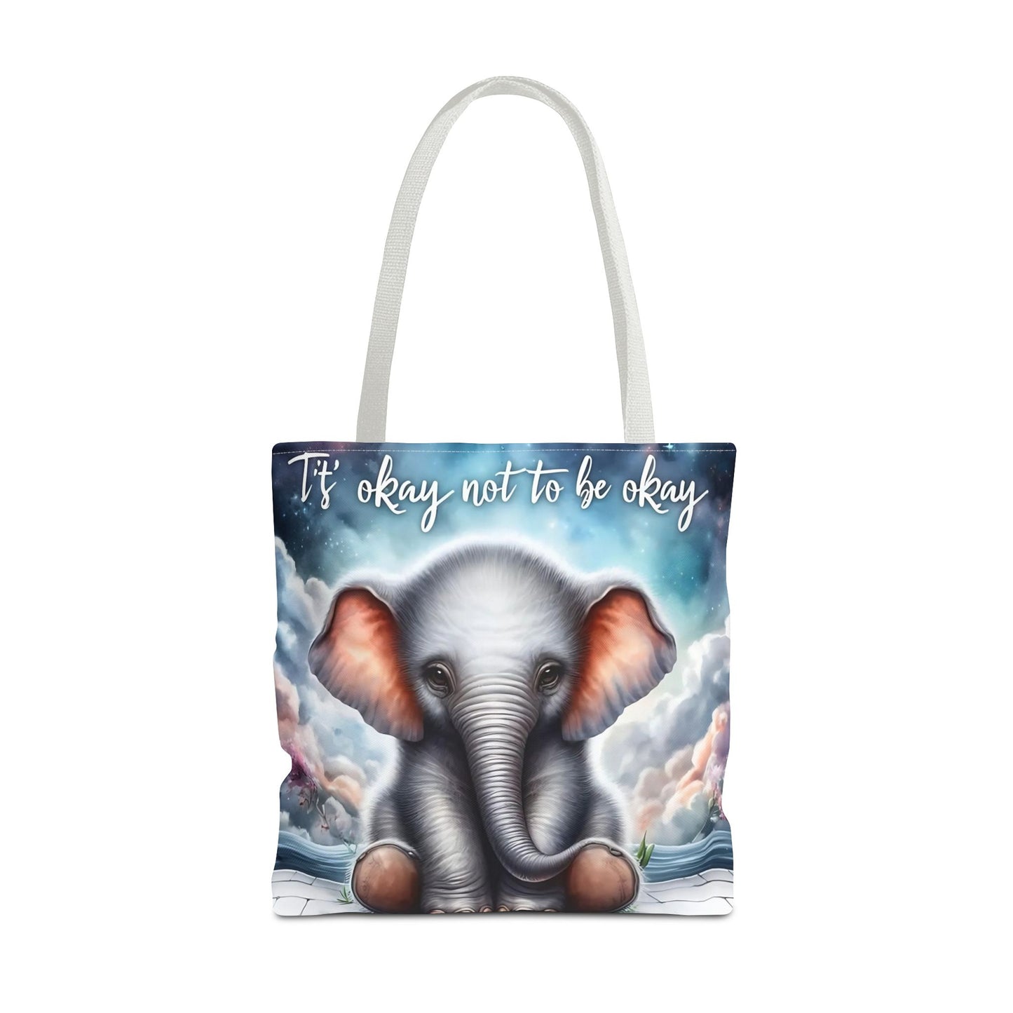 Bolsa de mano con elefante “Está bien no estar bien”: un suave recordatorio con un diseño delicado y caprichoso.