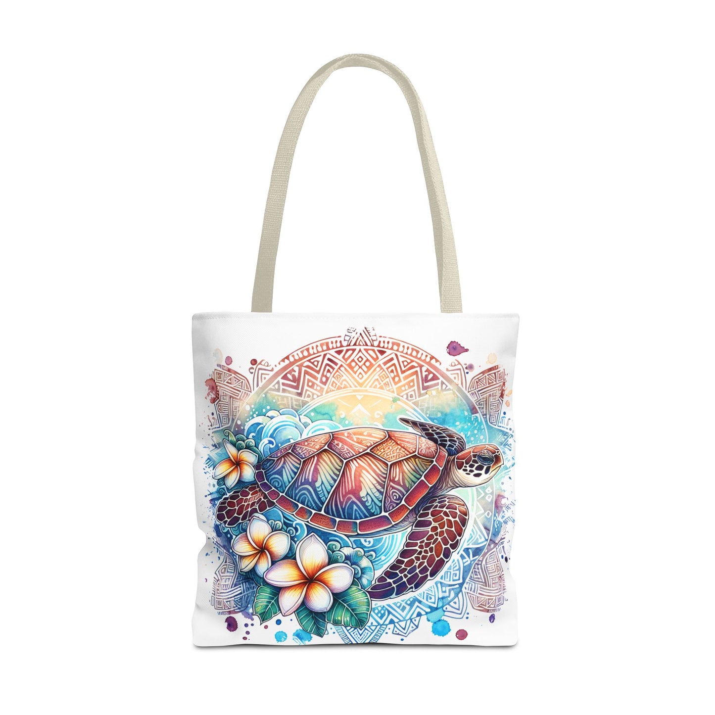 🐢 Vibrant Tribal Sea Turtle Tote Bag – Ocean Beauty Meets Island Vibes 🌊👜