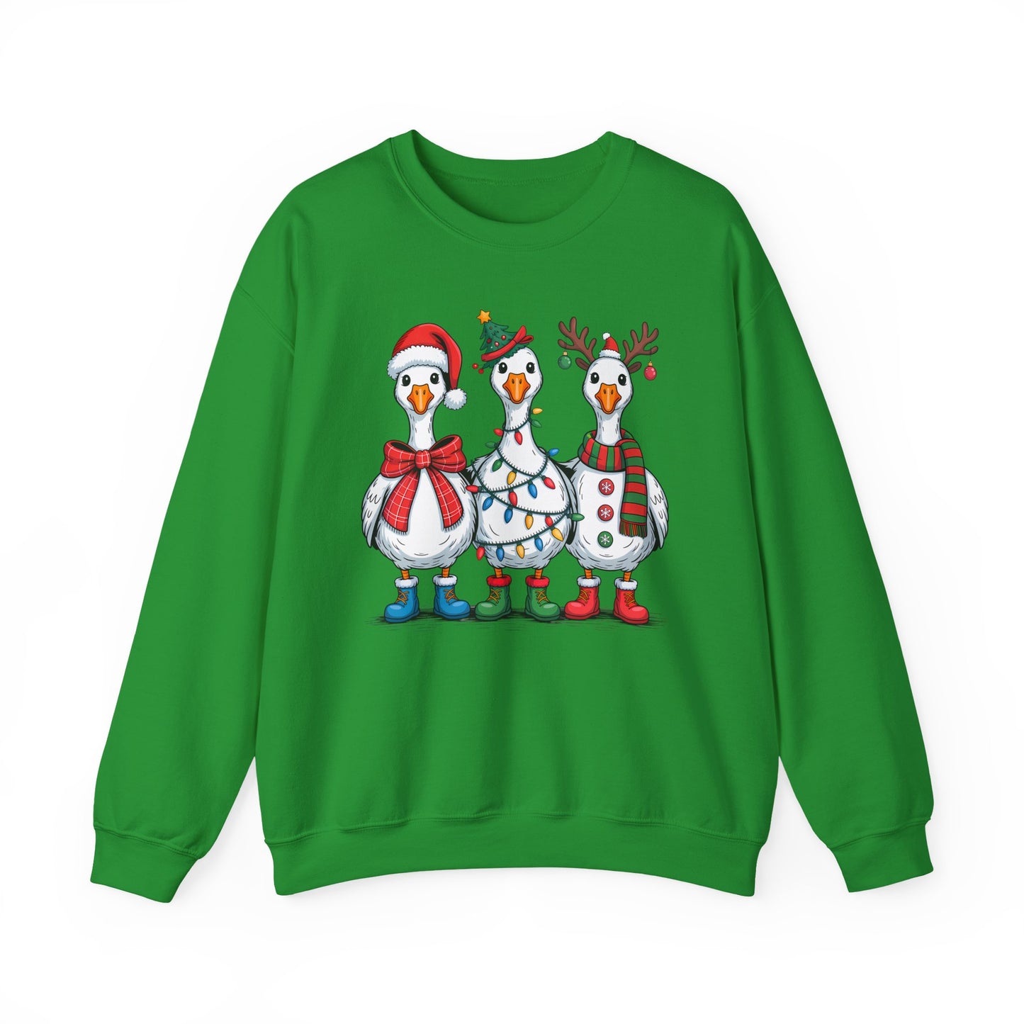 🪿🎄 Festive Goose Trio Sweatshirt – Whimsical Holiday Cheer in Cozy Style